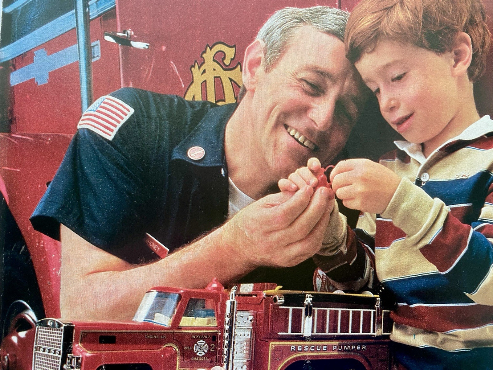 Vintage Print Ad Nylint Steel Toys 1984, John Mahoney Fireman Fire truck