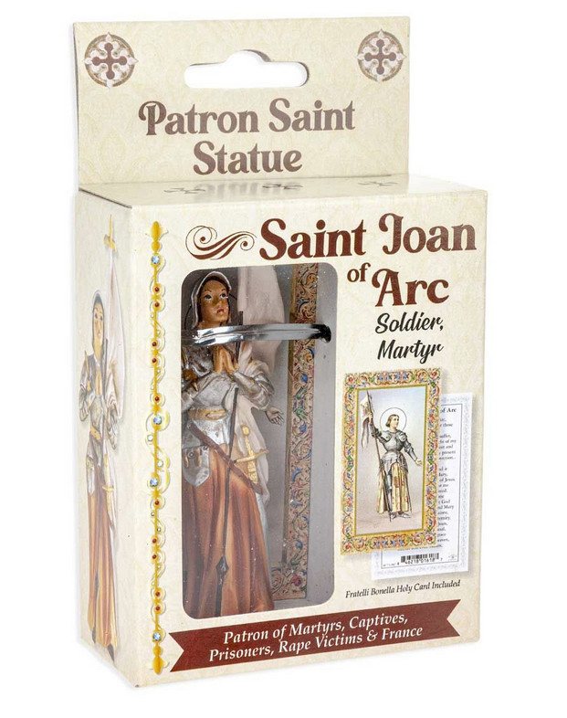 St. Joan of Arc Statue, Hand Painted Gold Leaf Accents 4\