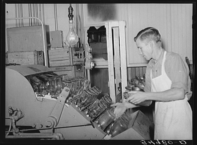 Photo:Tom Green County Texas Dairy Worker 1939 Bottling Milk FSA Texture