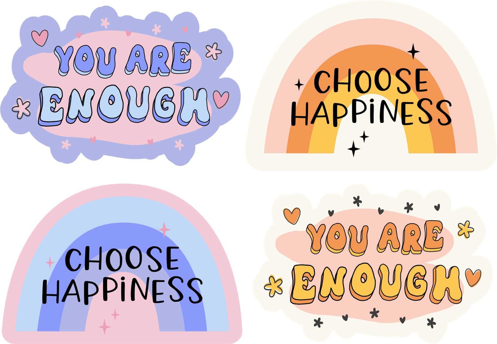 StickerTalk Inspirational Messages, 4 stickers, 3x2 inches each