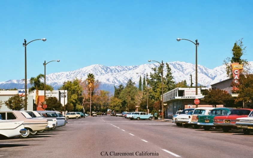 Claremont CA California Street Scene Fridge Magnet