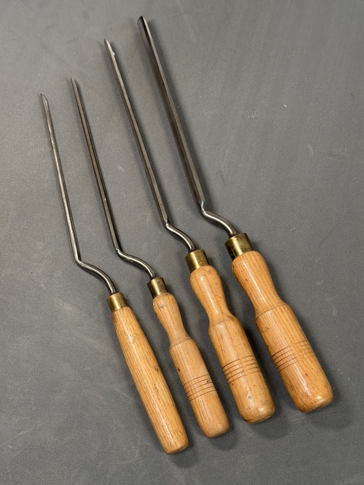 4 MARPLES & SON Crank Neck Handle  Paring Gouge Wood Chisel Shamrock Carpenter