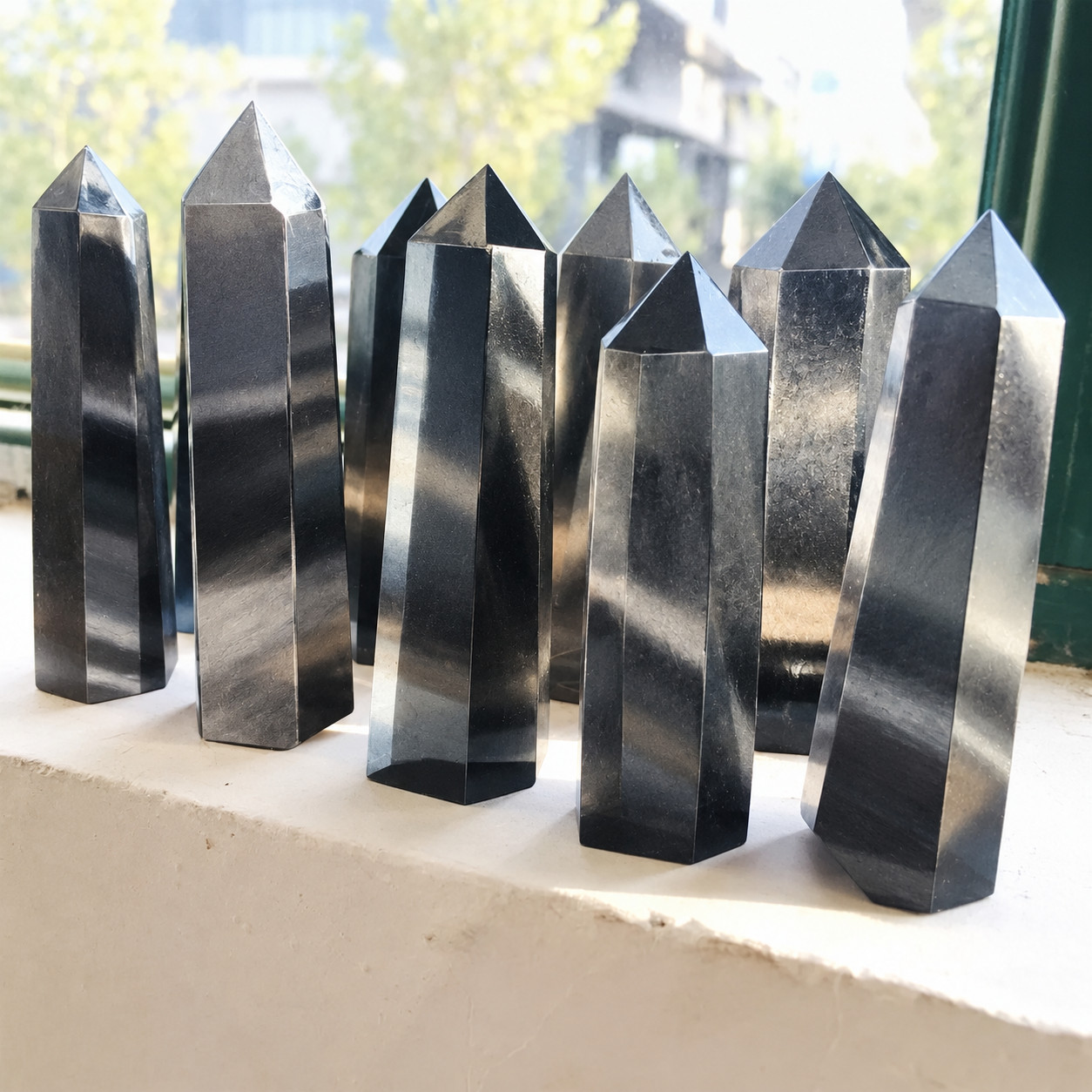 1 lb Wholesale Lot Natural Hematite Crystal Obelisk Tower Point Gemstone Gifts