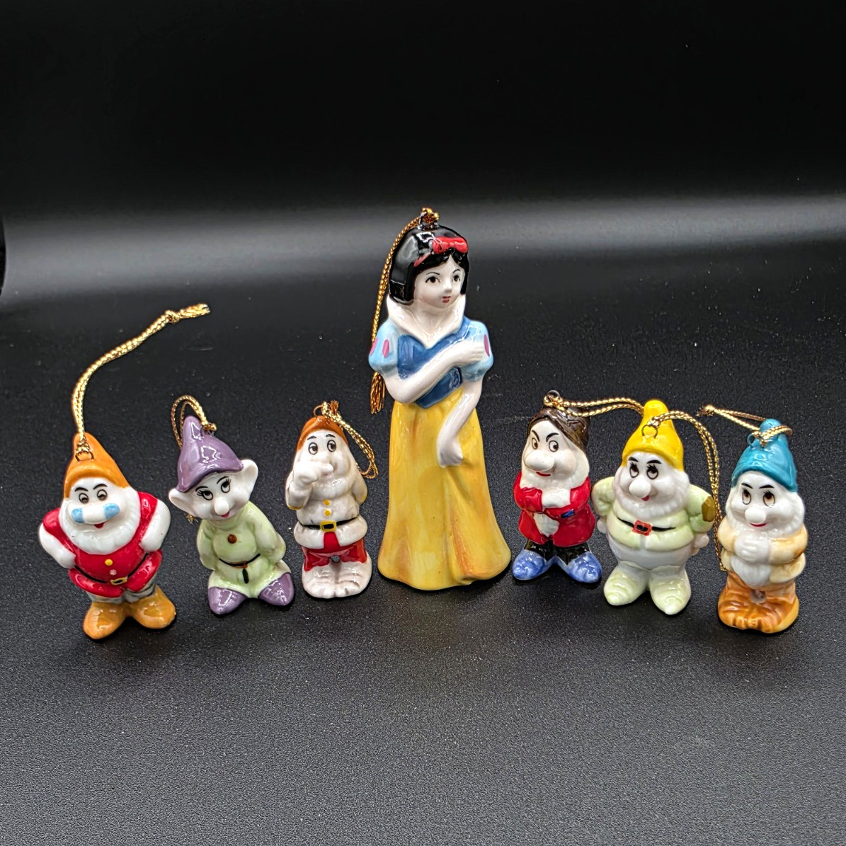 Disney Snow White and the Seven Dwarfs Ceramic Hanging Ornament Set