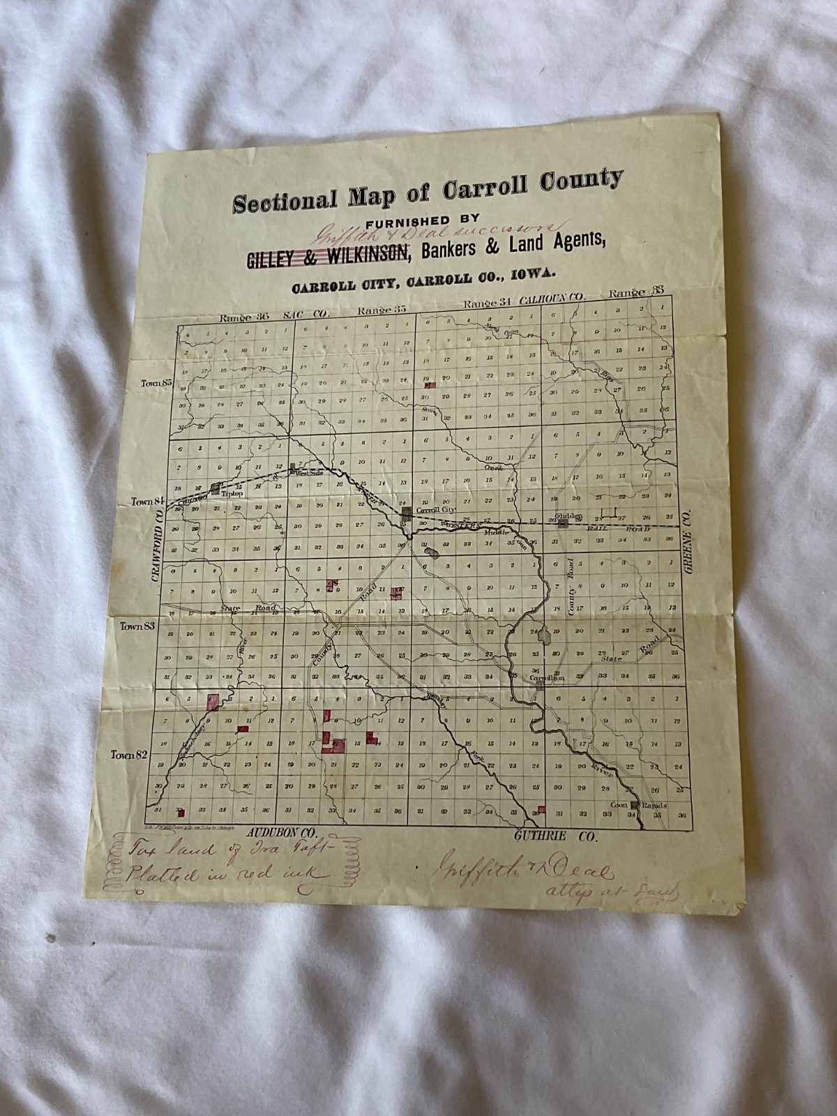 LAND SALES MAP CARROLL COUNTY SECTIONAL MAP GRIFFITH & DEAL ATTORNEY ST LAW