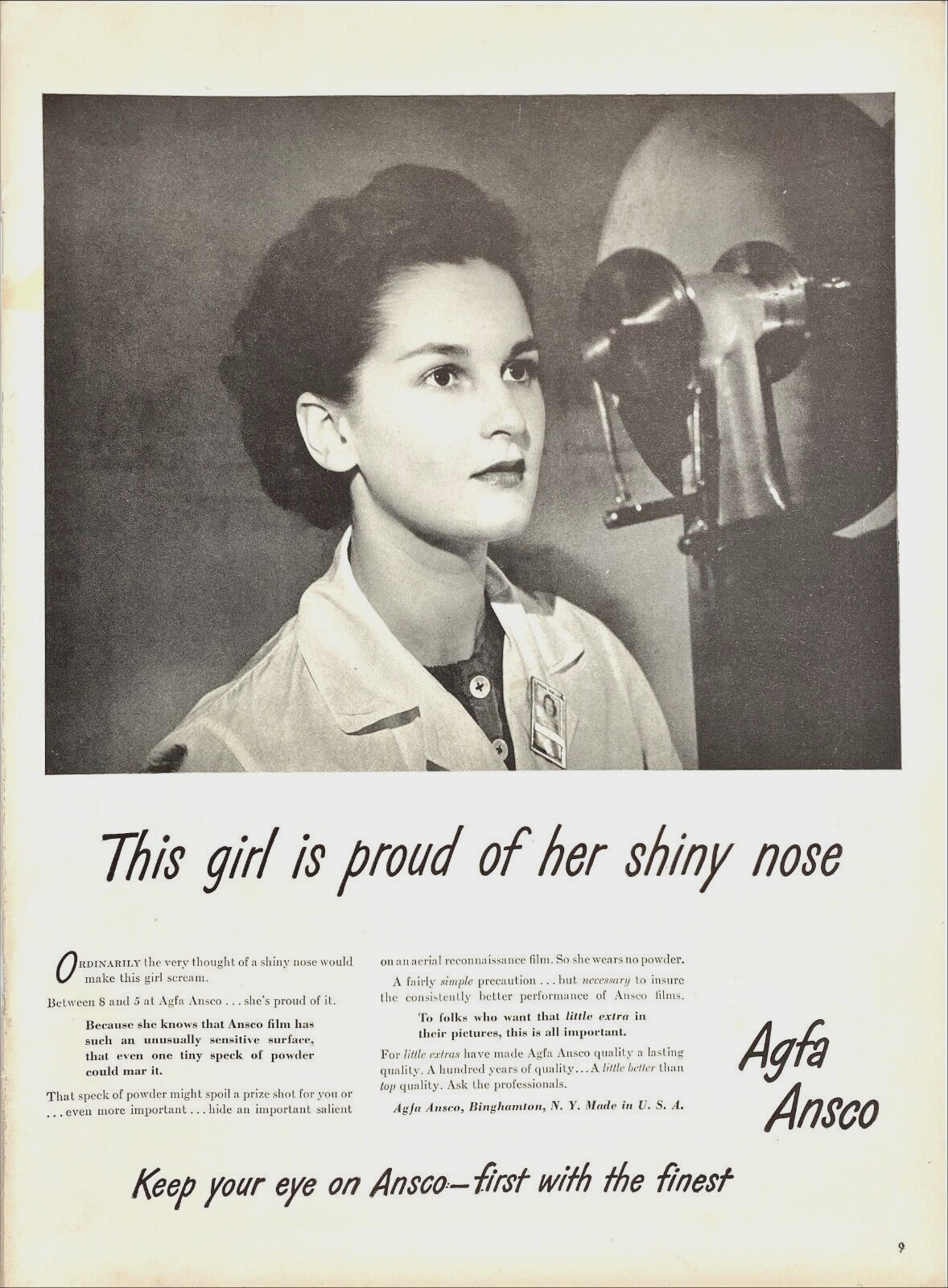 Agfa Ansco Binghamton New York US Government Takeover 1941 Vtg Magazine Print Ad