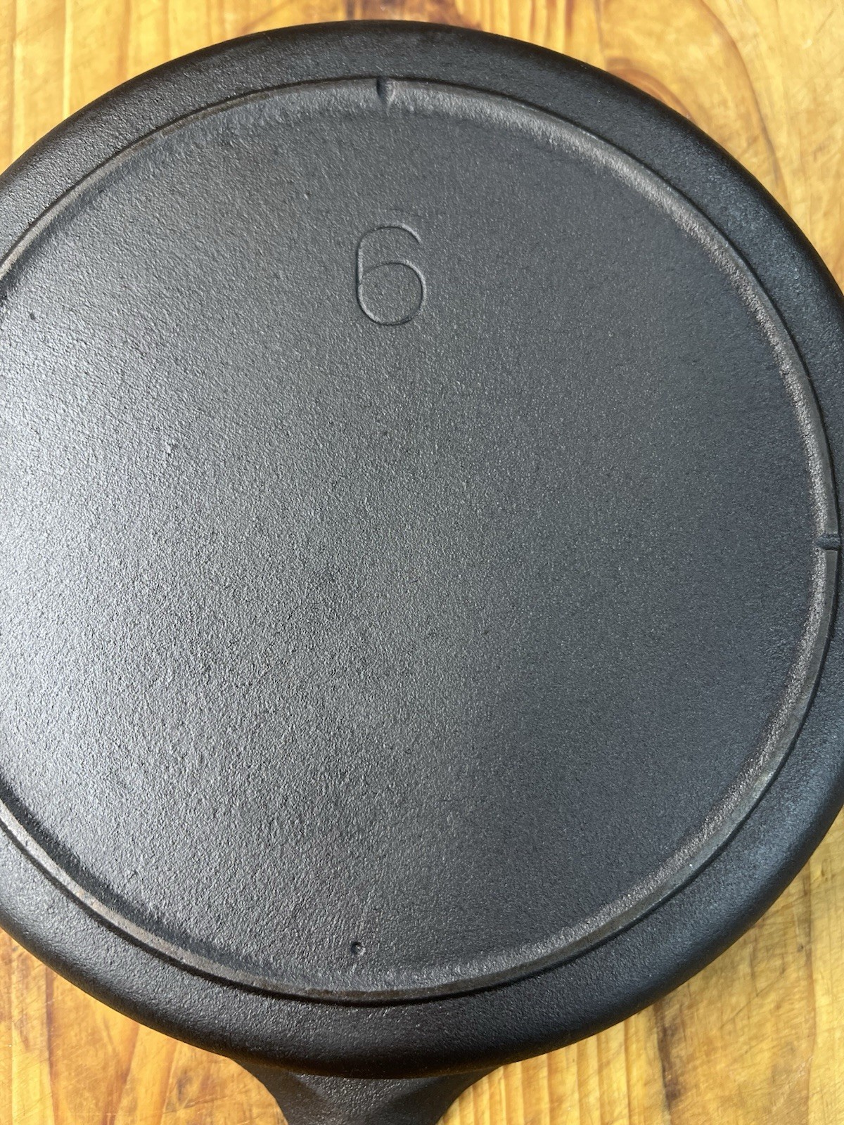 1950s 6 Lodge 3-Notch Cast Iron Skillet Vintage 1940s Restored. Great Shape 