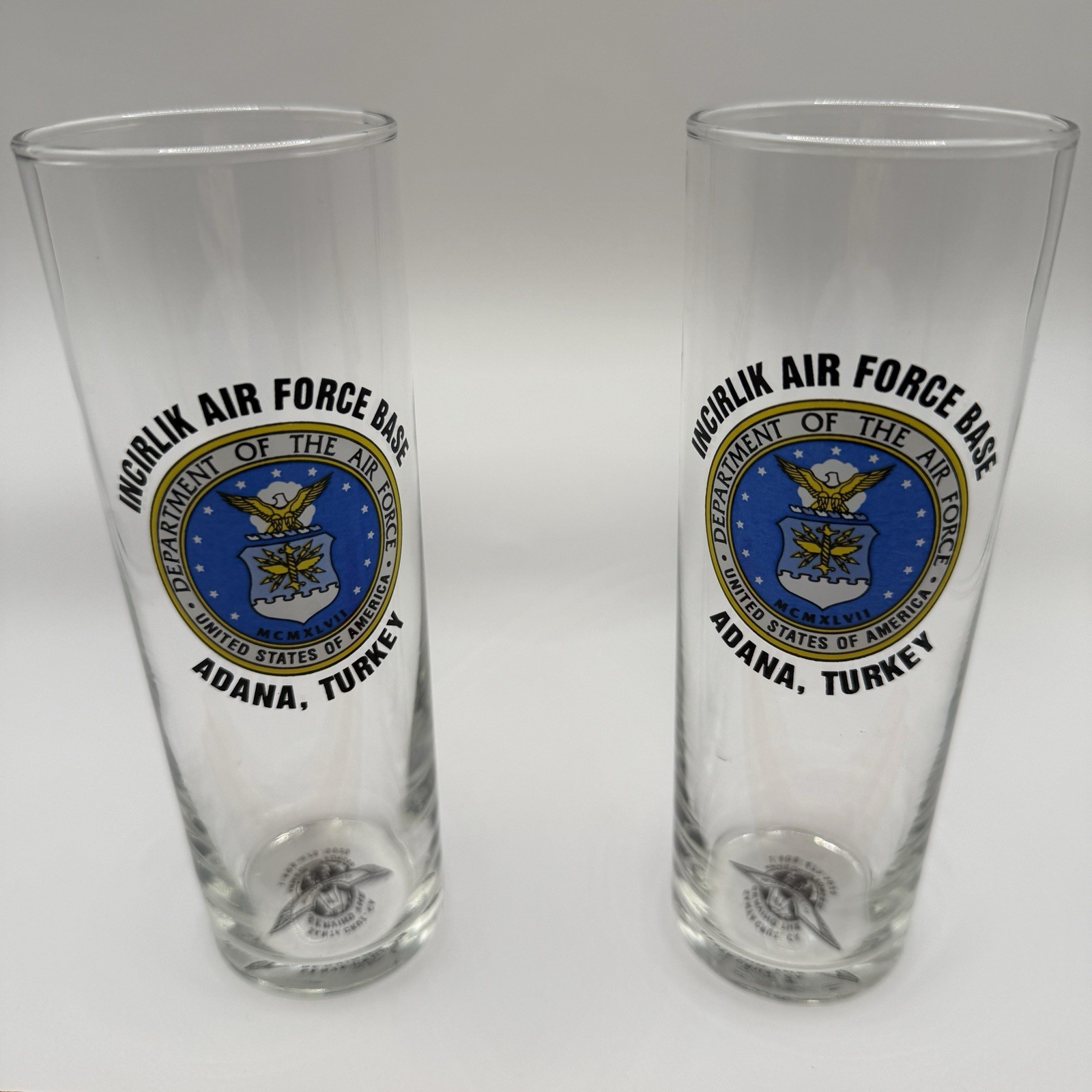 2 Vintage US Air Force High Ball Glasses - Incirlik Joint AFB In Adana, Turkey 2 Vintage US Air Force High Ball Glasses - Incirlik Joint AFB In Adana, Turkey