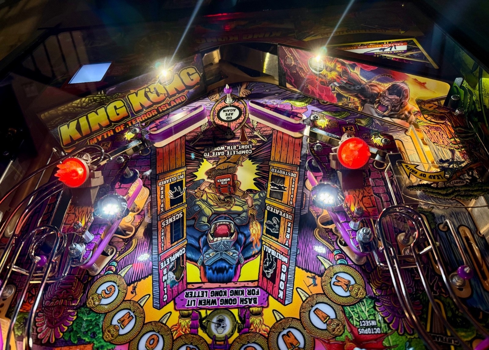 King Kong MOTI Pinball Mod Apron Wall DECAL (Sold as a Pair)