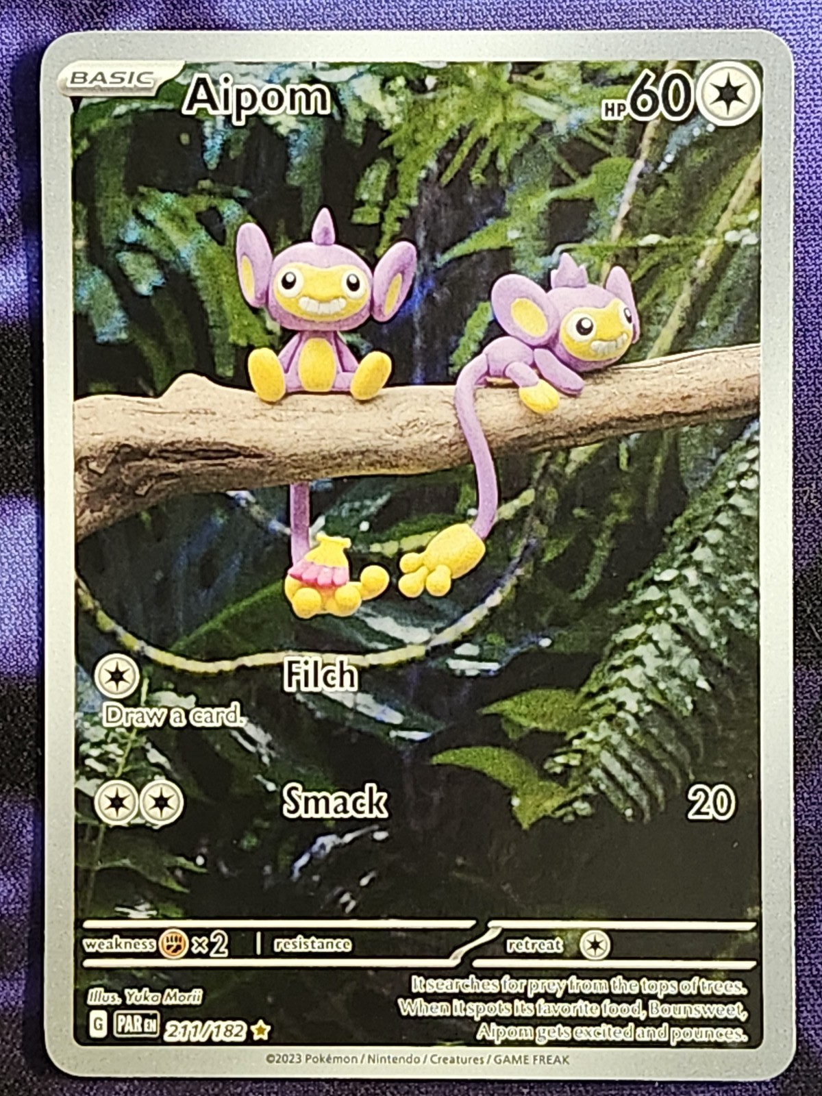 Pokemon Aipom 211/182 Paradox Rift PAR