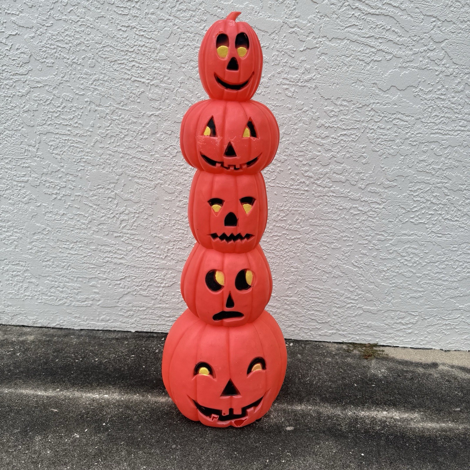 Don Featherstone Pumpkin Totem Stack Halloween Blow Mold 1994 34” Vintage READ 