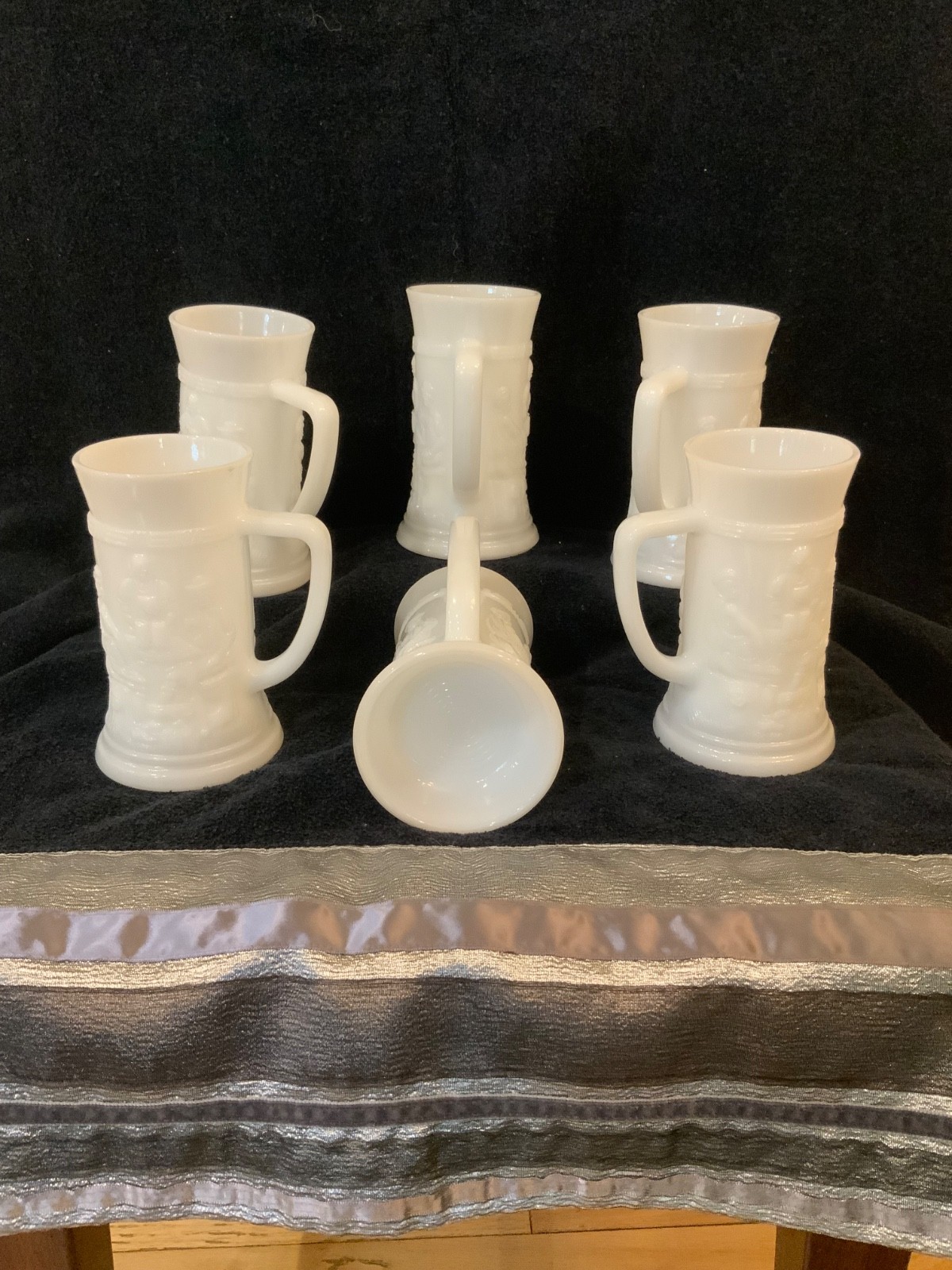 Vintage Federal Milkglass Beer Steins Set Of 6 Vintage Federal Milkglass Beer Steins Set Of 6