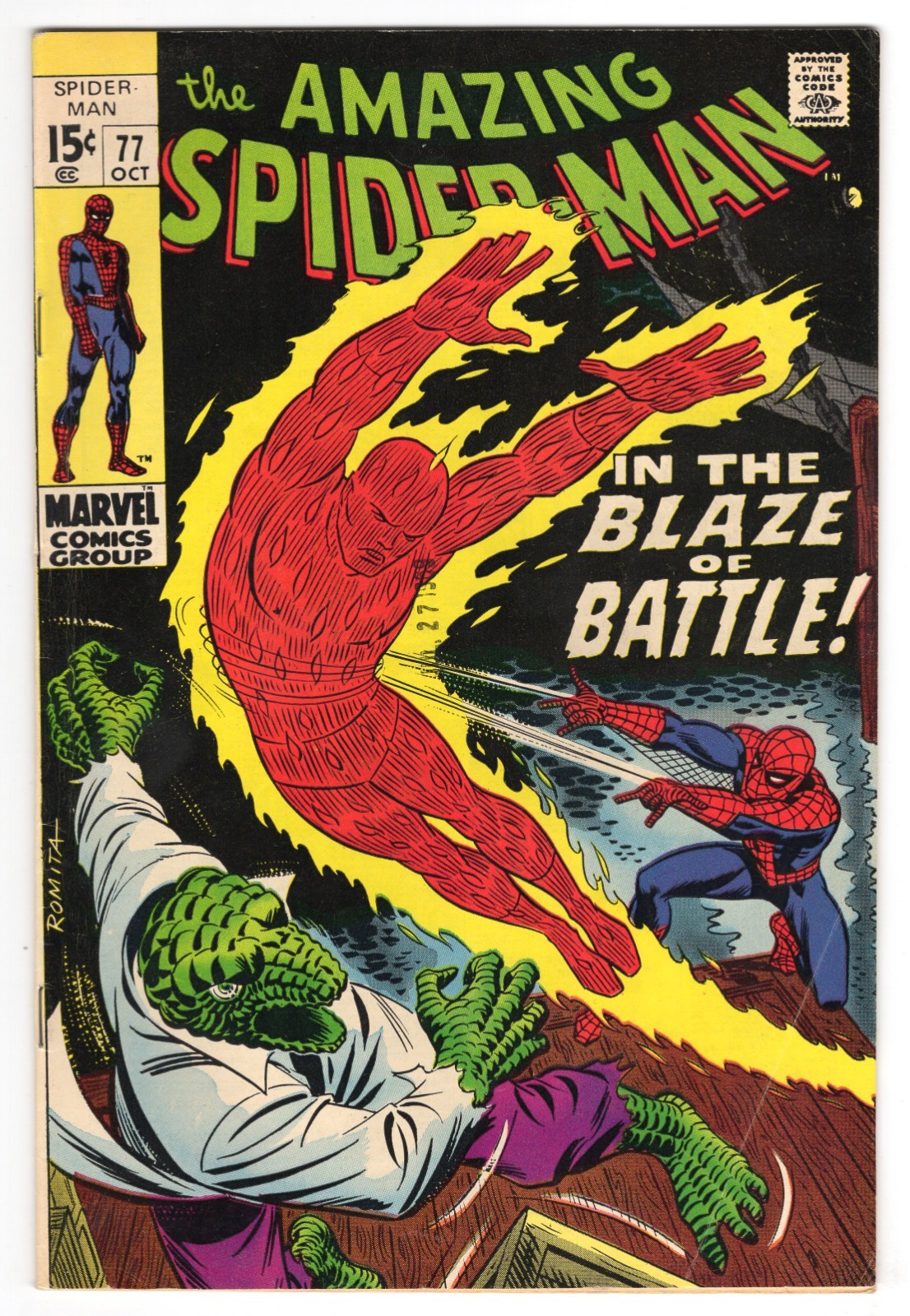 Amazing Spider-Man 77 1969 Marvel Comics F 6.0 Lizard Human Torch