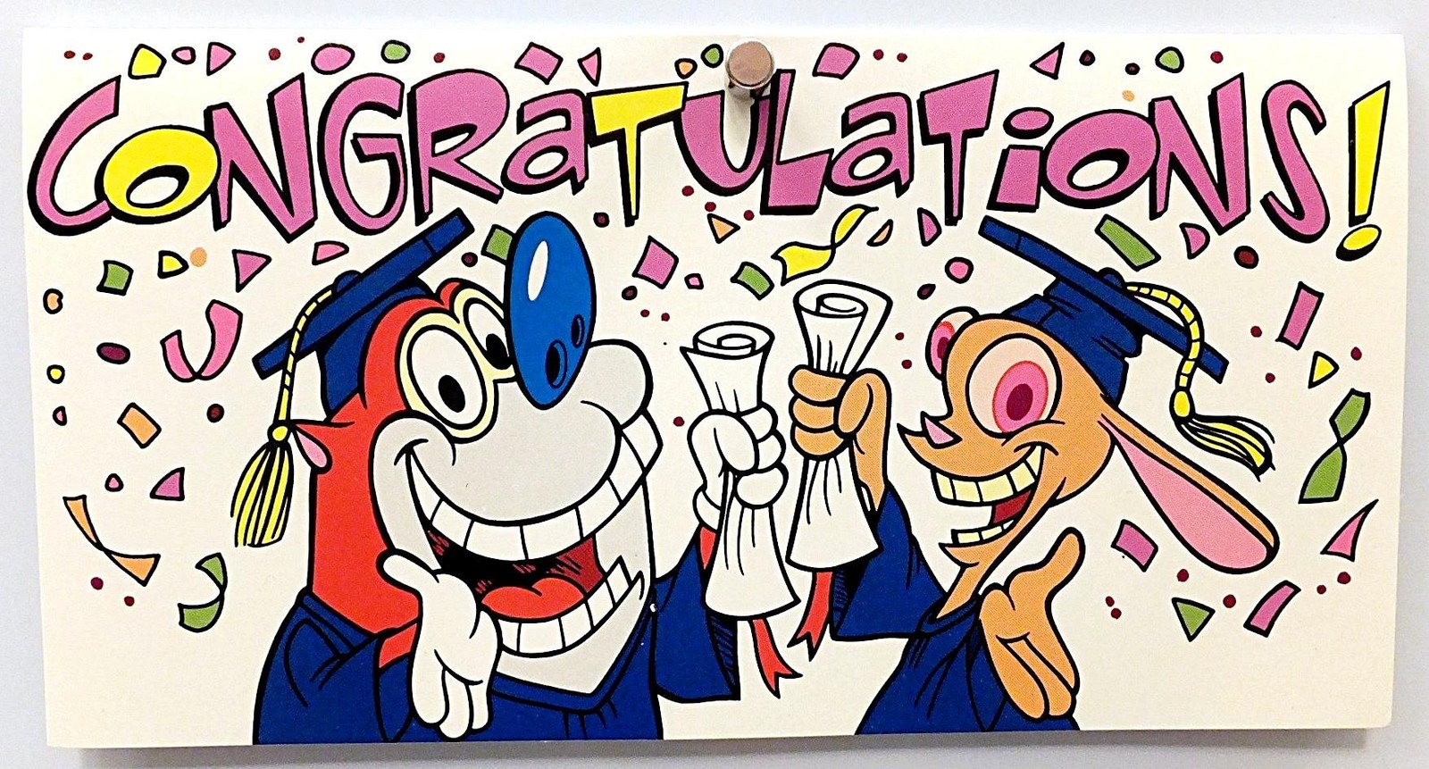 REN & STIMPY Graduation MONEY WALLET CARDS LOT 1993 Vintg DAKIN School UNused NM