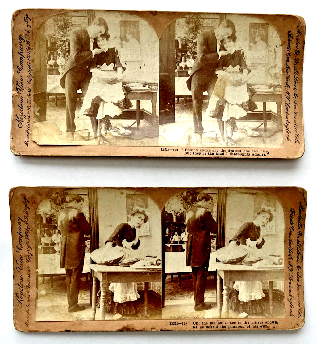 Lot of 2 Keystone View Company French Cook & Madam's Face