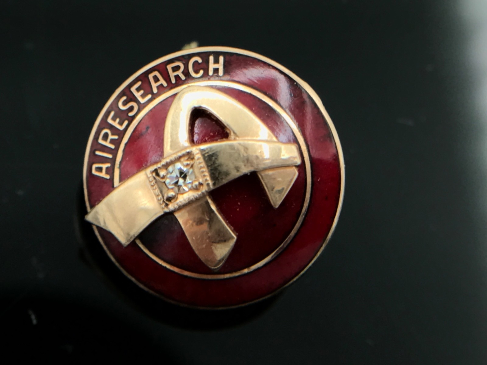 10k Gold Diamond Years Service Pin, Airesearch Aerospace Manufacturer, ~2 grams 10k Gold Diamond Years Service Pin, Airesearch Aerospace Manufacturer, ~2 grams