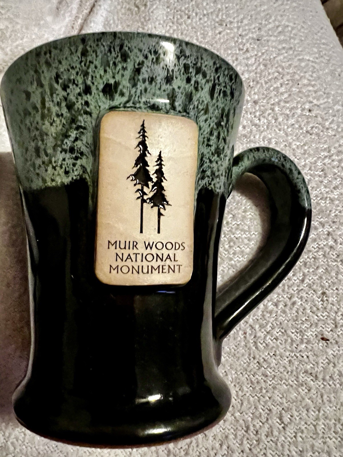 Sunset Hill Stoneware Muir Woods National Monument 16 Oz Mug USA Green & Black
