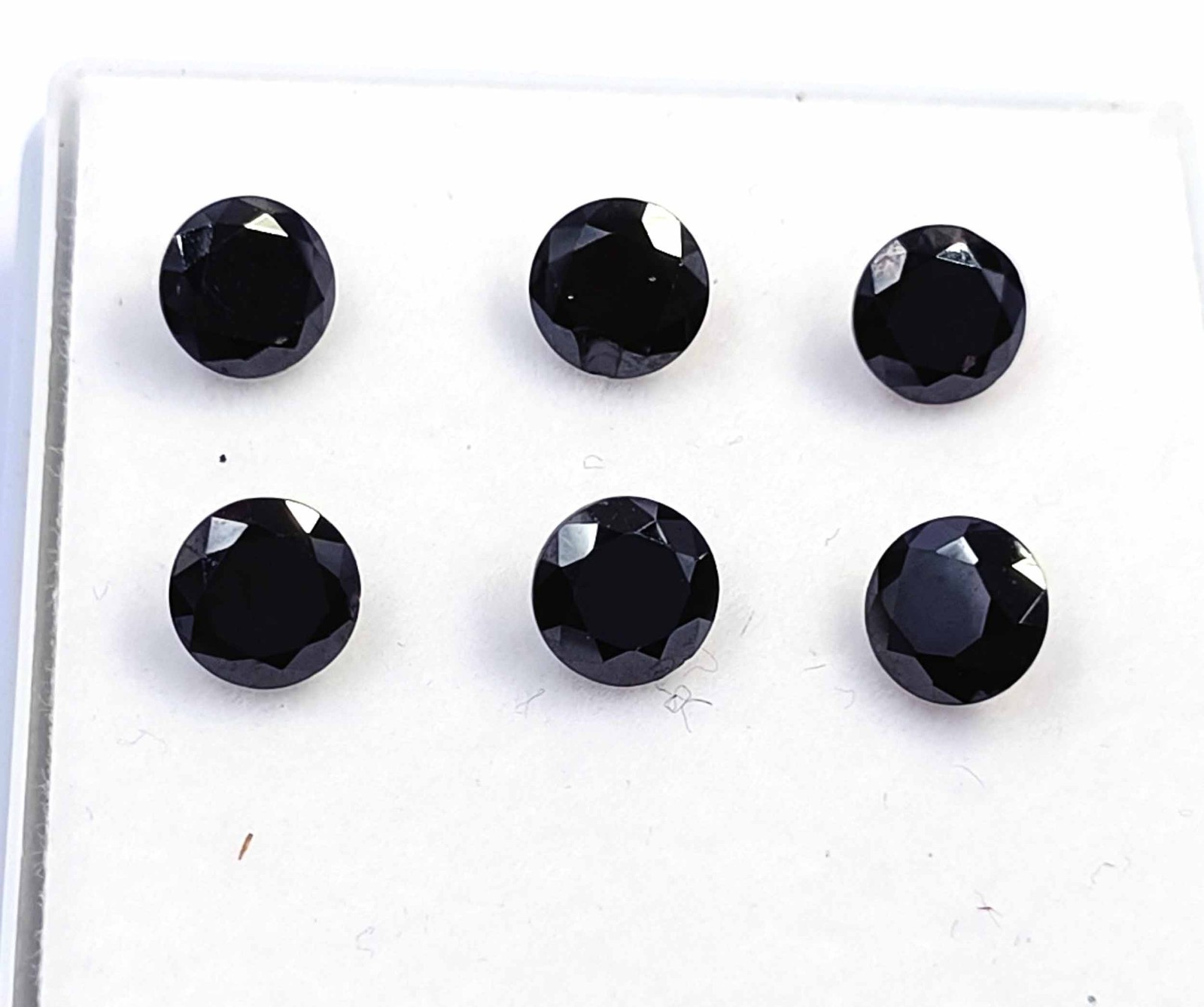 6 PCS Natural Black Sapphire Round Cut 6 x 4 mm Lot Certified Loose Gems 6GHB