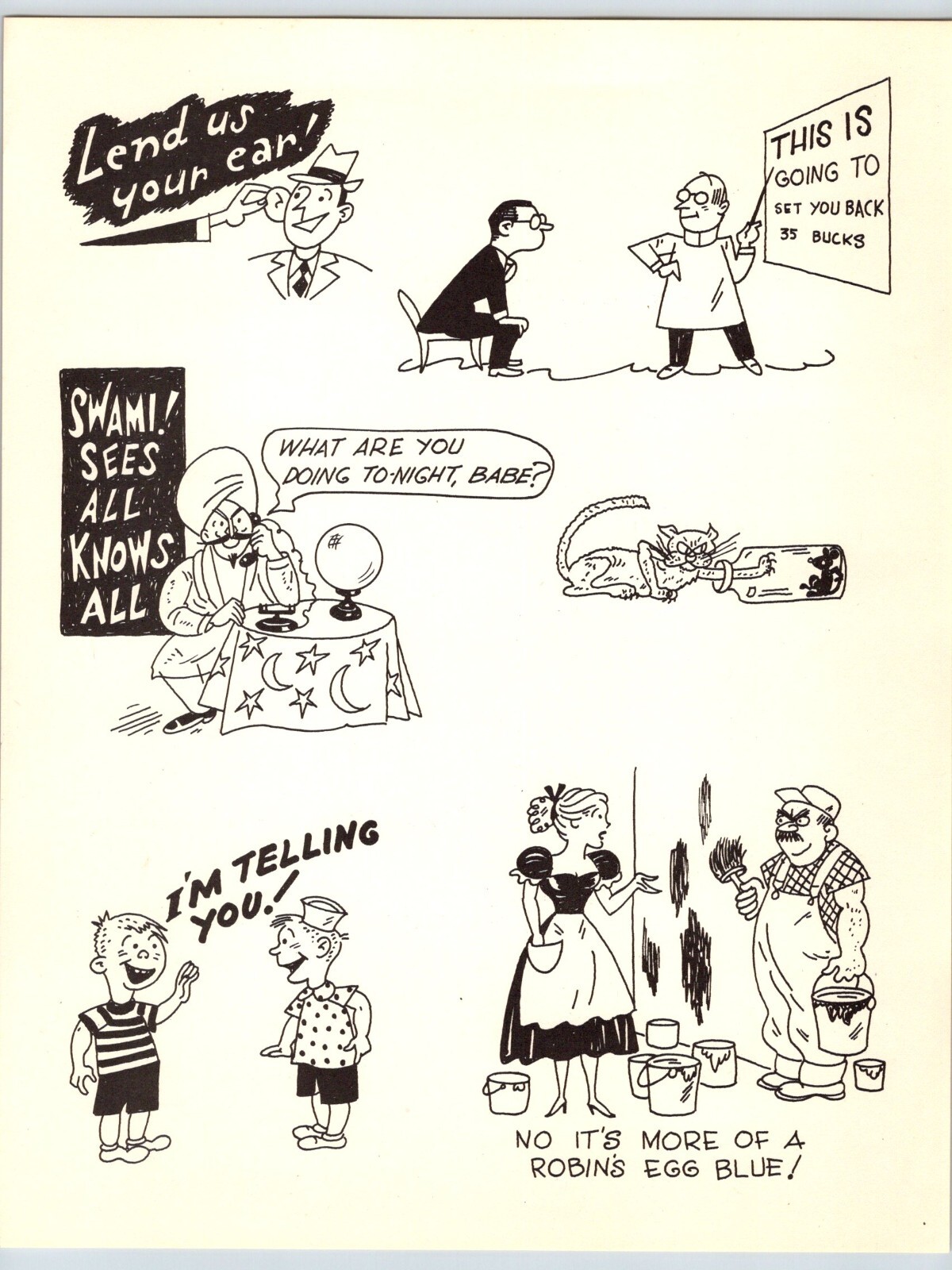1950\'s BUSINESS CLIP ART Original 8\