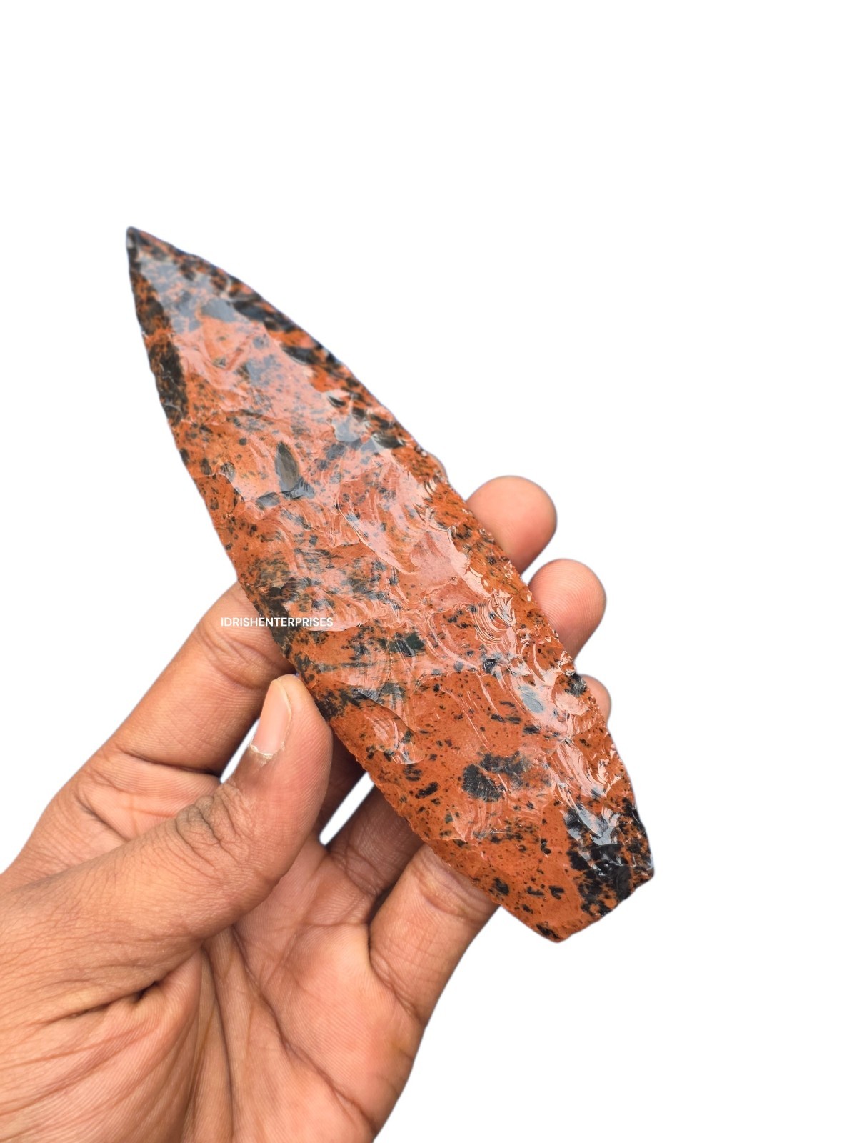 Handcrafted Mahogany Obsidian Spearhead 6
