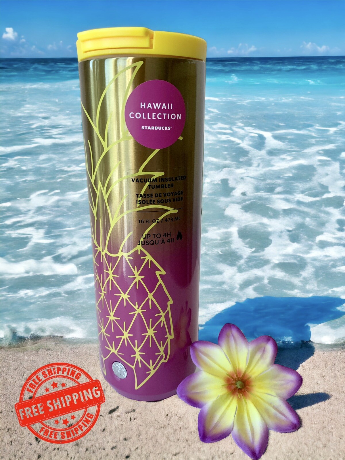 NEW - Starbucks HAWAII COLLECTION Pineapple Vacuum Insulated 16oz Tumbler NEW - Starbucks HAWAII COLLECTION Pineapple Vacuum Insulated 16oz Tumbler