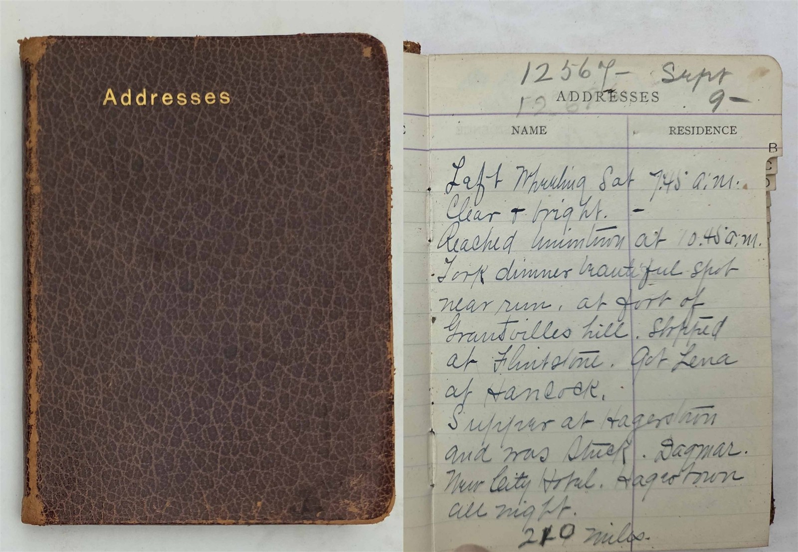 1916 antique AUTOMOBILE TRAVEL DIARY Maryland New England Niagara Falls New York