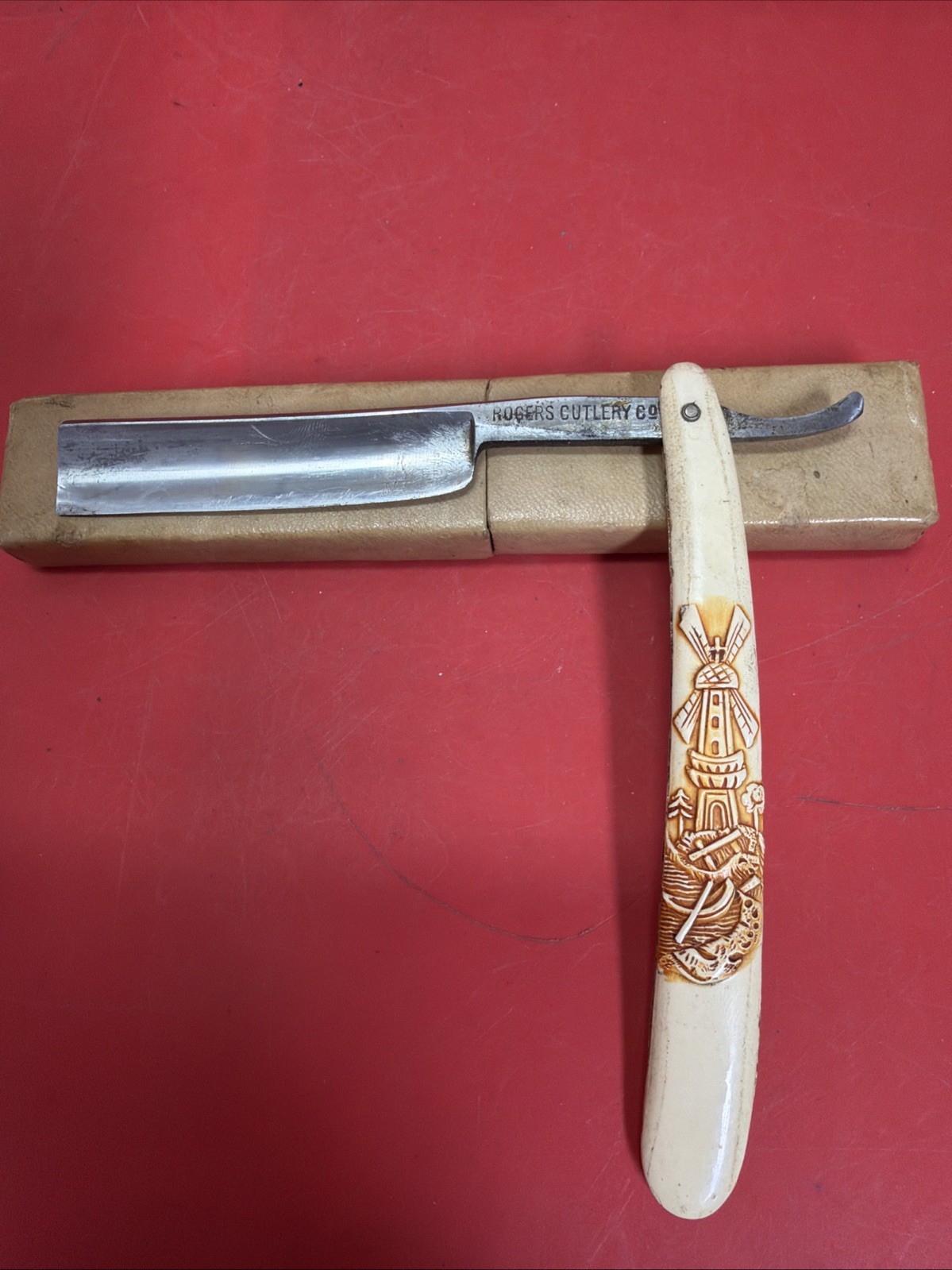Vintage Rogers Cutlery Straight Razor Albert Schmidt Nachf Germany