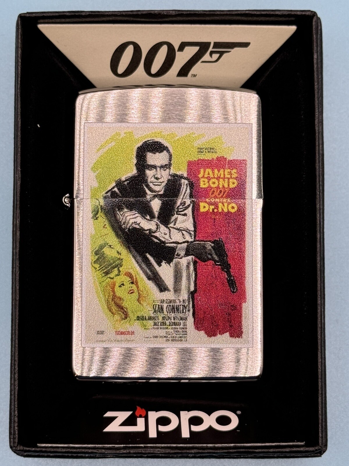James Bond 007 Dr. No Poster Chrome Zippo Lighter NEW In Box Rare James Bond 007 Dr. No Poster Chrome Zippo Lighter NEW In Box Rare