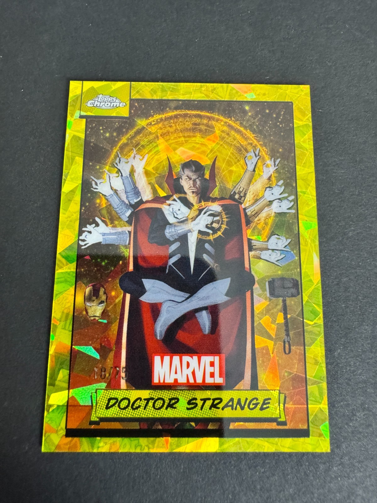 2024 Topps Chrome Marvel Sapphire Doctor Strange Yellow Refractor /75 #87