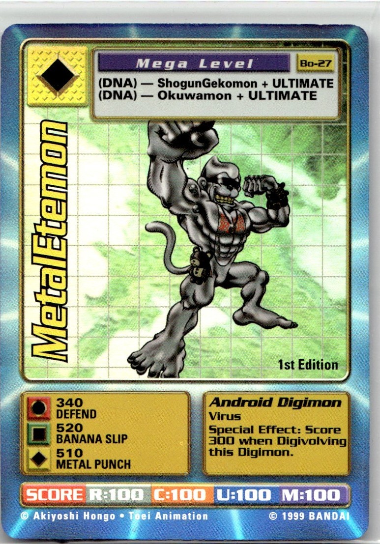 1999 Digimon Foil 1st Edition MetalEtemon #BO-27 1999 Digimon Foil 1st Edition MetalEtemon #BO-27