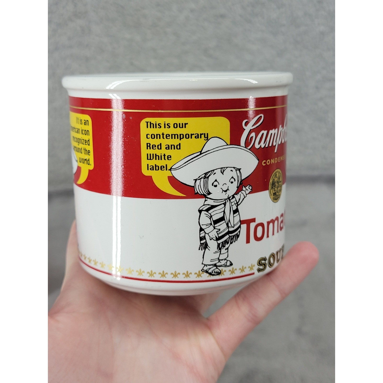 Vintage 1999 Campbells Tomato Soup Mug Westwood Ceramic Campbells Kids Red White