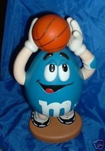 Tall M and M Candy Dispenser Blue Basketball Player Cute