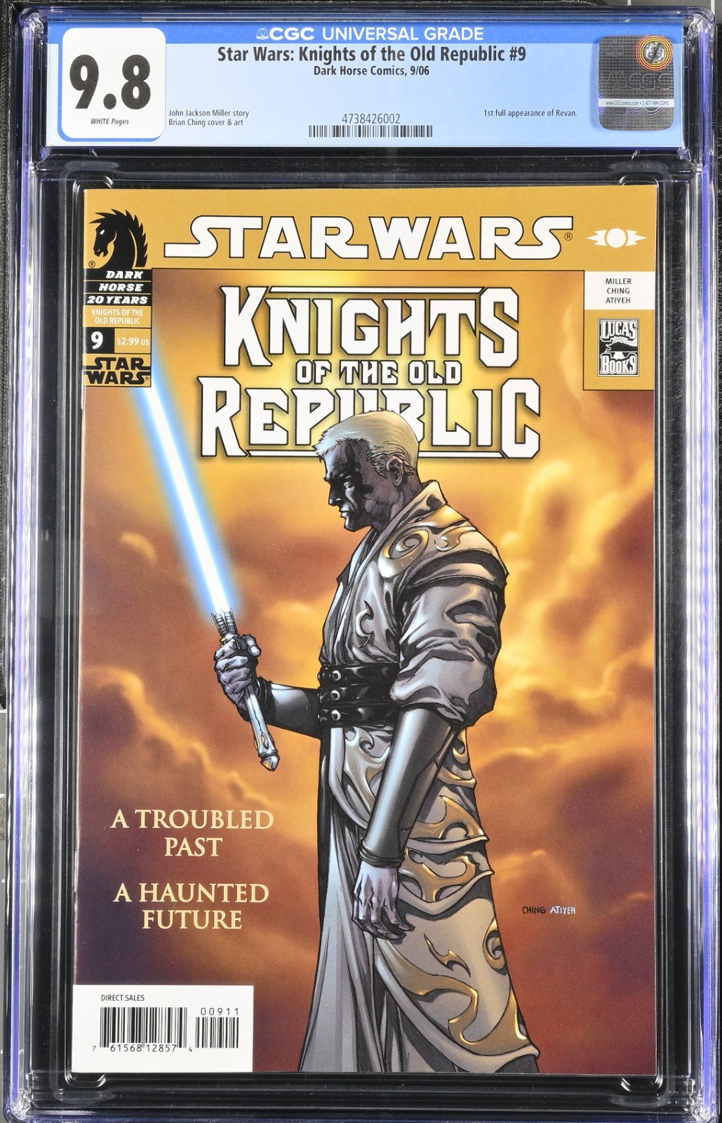 Dark Horse Star Wars Knights of the Old Republic #9  CGC 9.8 1st Revan