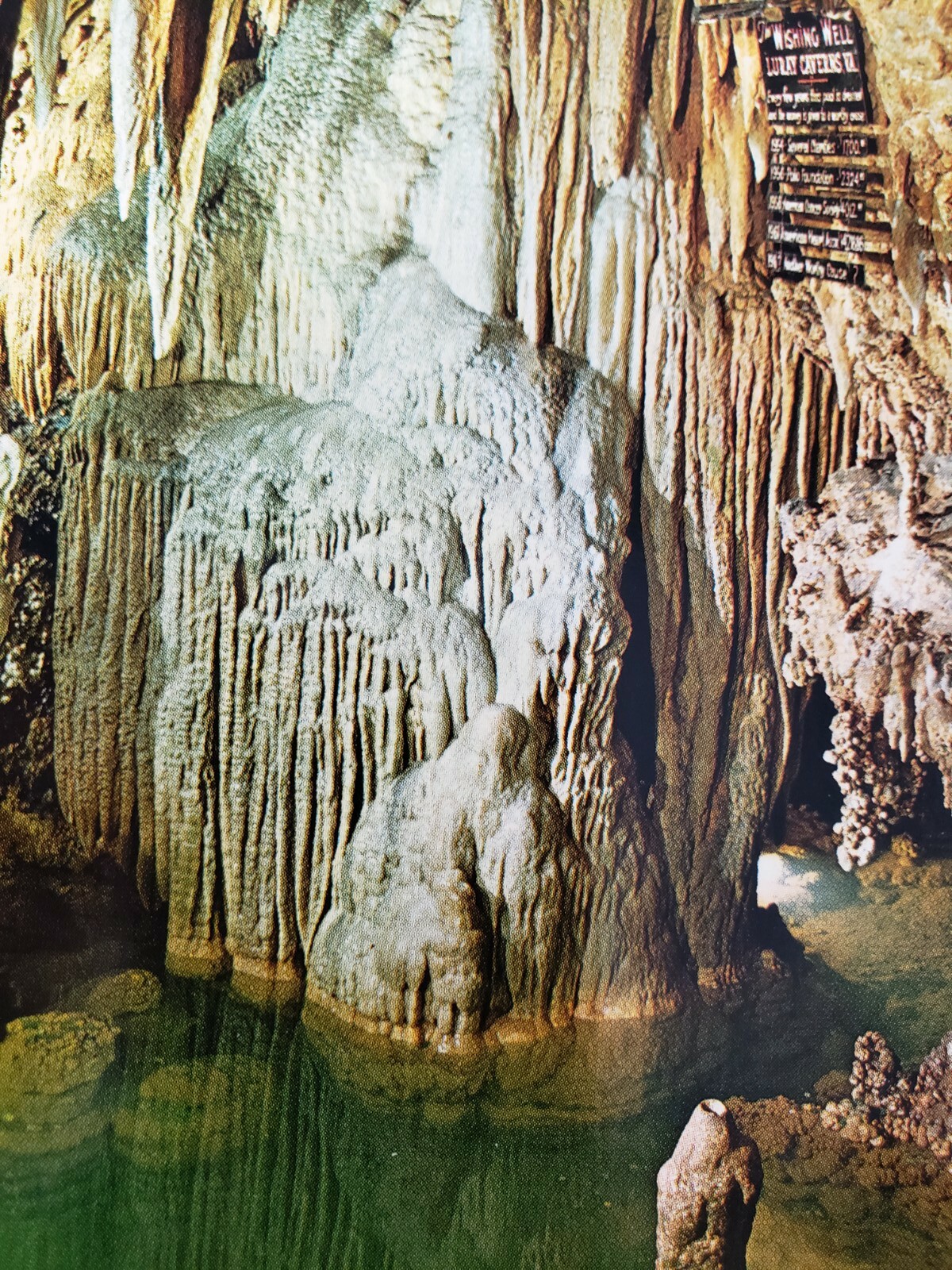 C 1960 Sacred River Wishing Well in Luray Cave VA Chrome Postcard