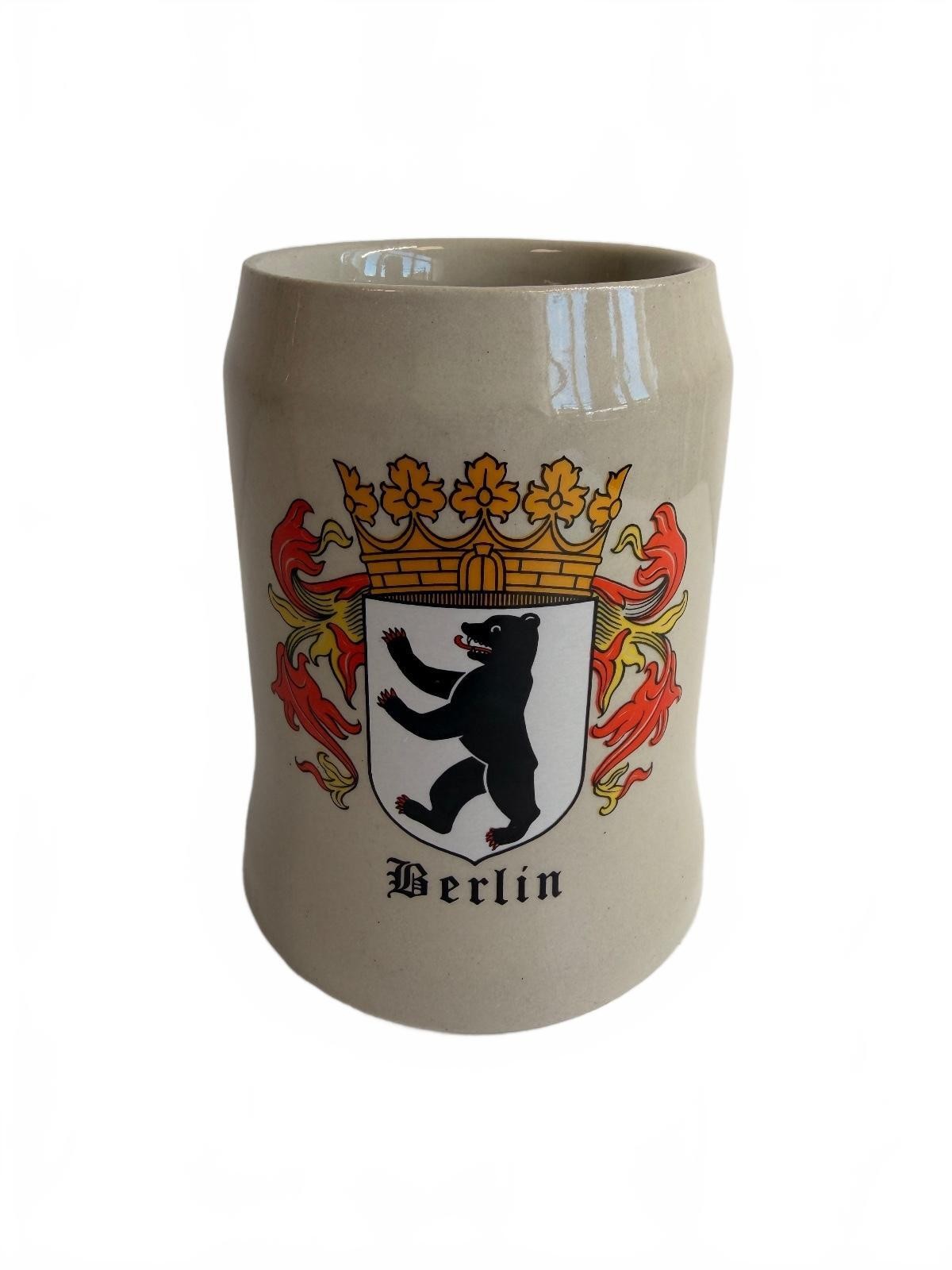 Vintage German Berlin Beer Stein 0.5L Staffel Stoneware Coat Arms W Germany