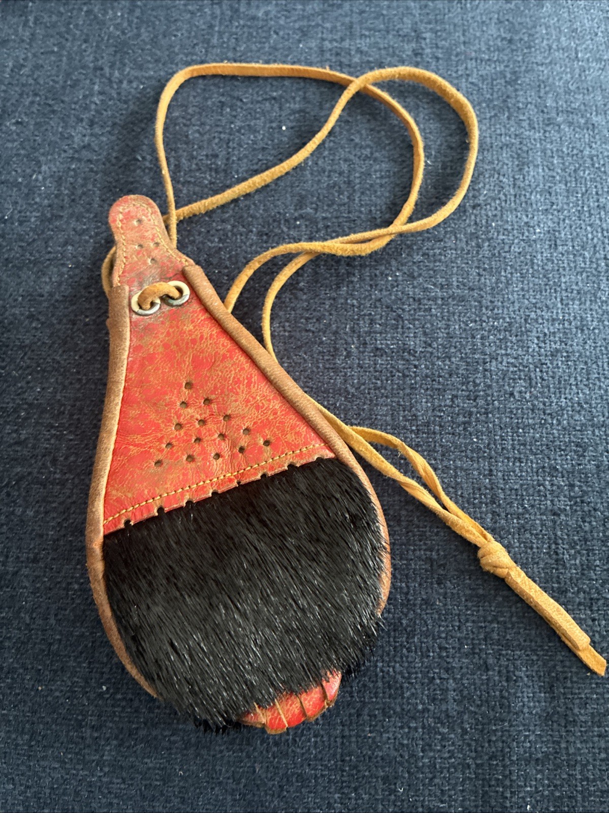 VTG Swedish Laplander Sami Handmade Reindeer Fur Pouch Folk Art Native Purse