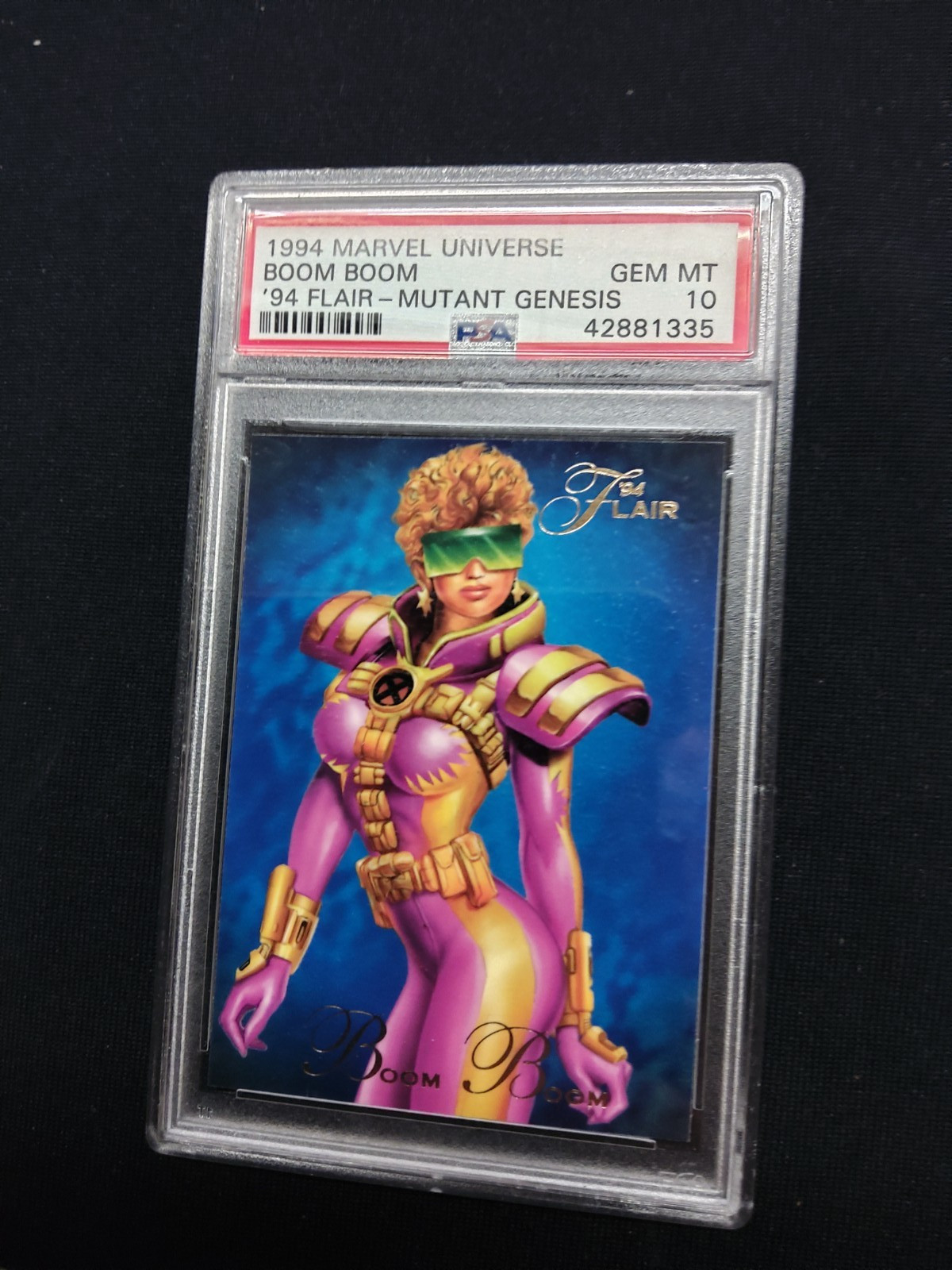 1994 Flair Marvel Comics X-Force Mutant Genesis Boom Boom PSA 10 POP ONE 1994 Flair Marvel Comics X-Force Mutant Genesis Boom Boom PSA 10 POP ONE