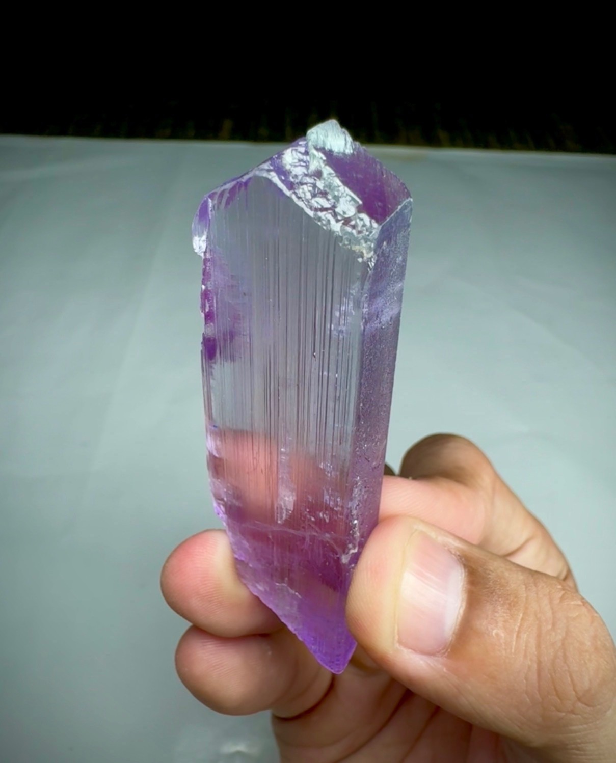Outstanding Natural hot pink gemmy kunzite crystal from Afghanistan