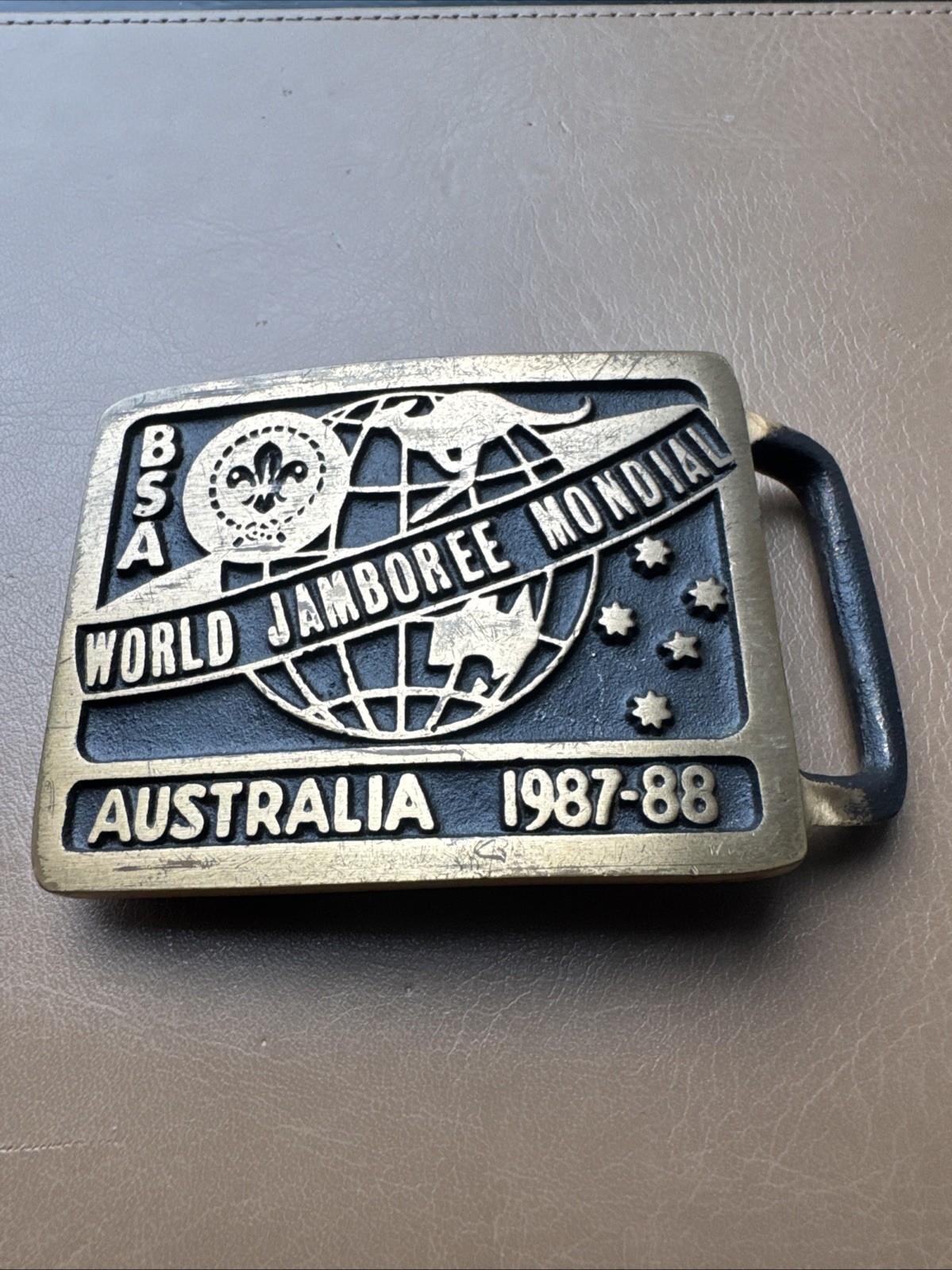 1987–88 World Scout Jamboree Australia Max Silber Friendship Gift Belt Buckle 1987–88 World Scout Jamboree Australia Max Silber Friendship Gift Belt Buckle