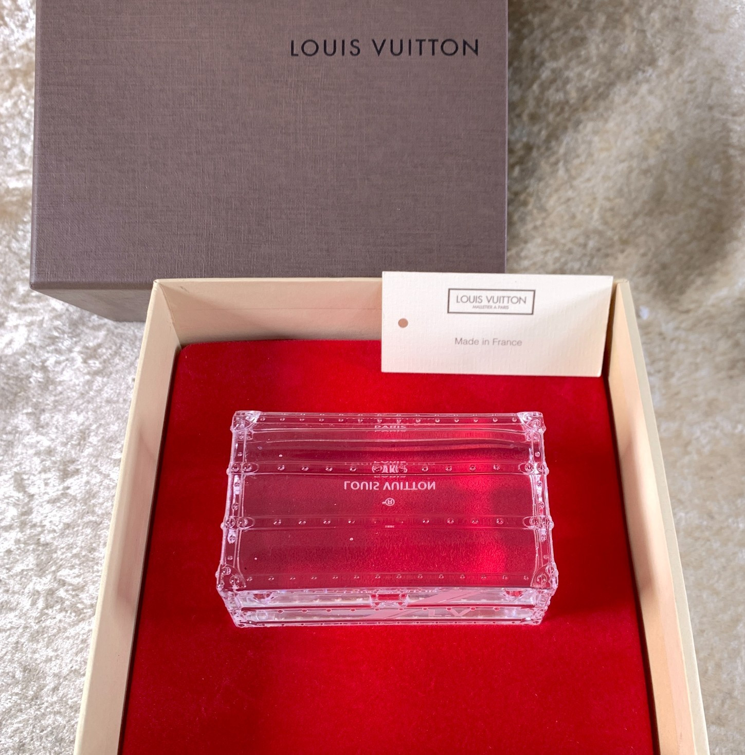LOUIS VUITTON Crystal Paper Weight Trunk Motif Limited Edition with Box