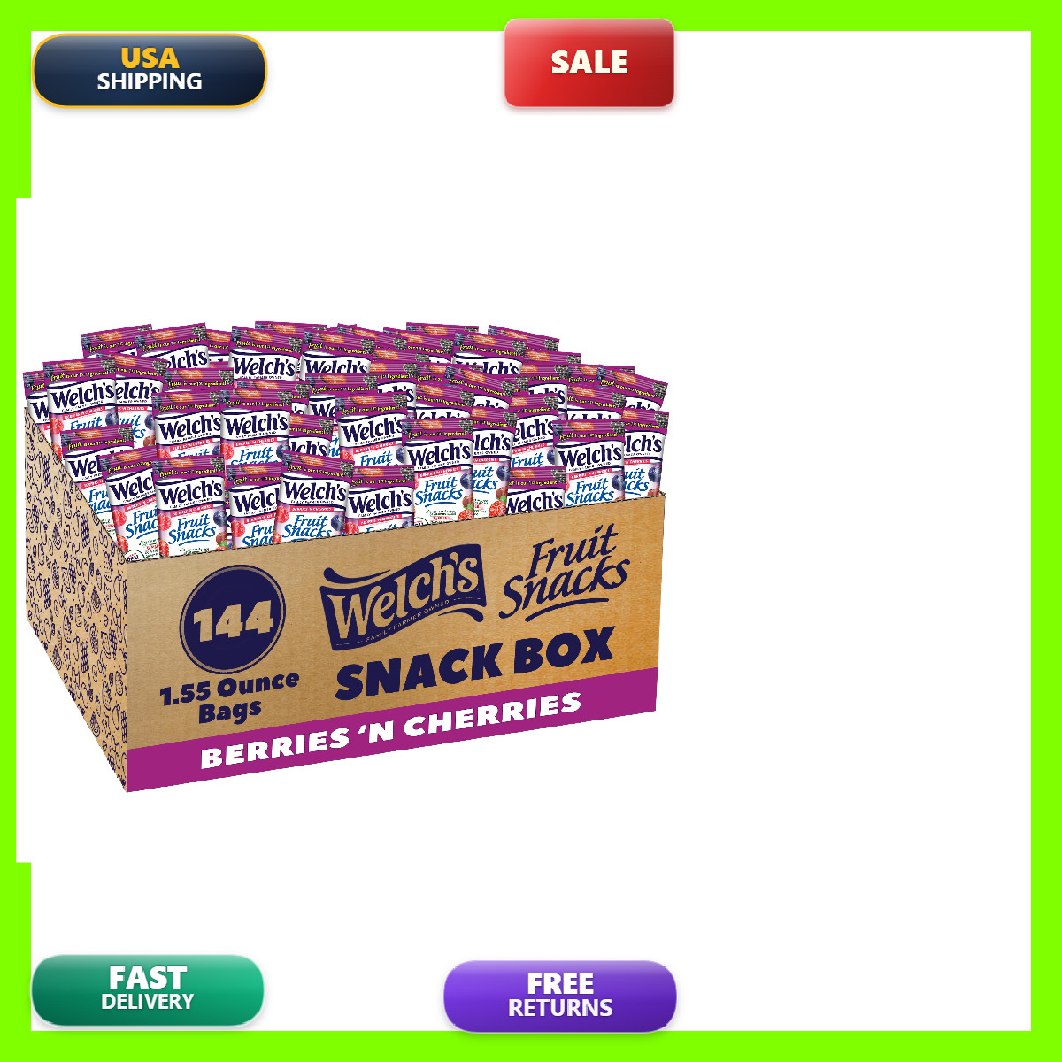 Welch'S Welchs Fruit Snacks Berries N Cherries For School Lunches Bulk Pack Welch'S Welchs Fruit Snacks Berries N Cherries For School Lunches Bulk Pack