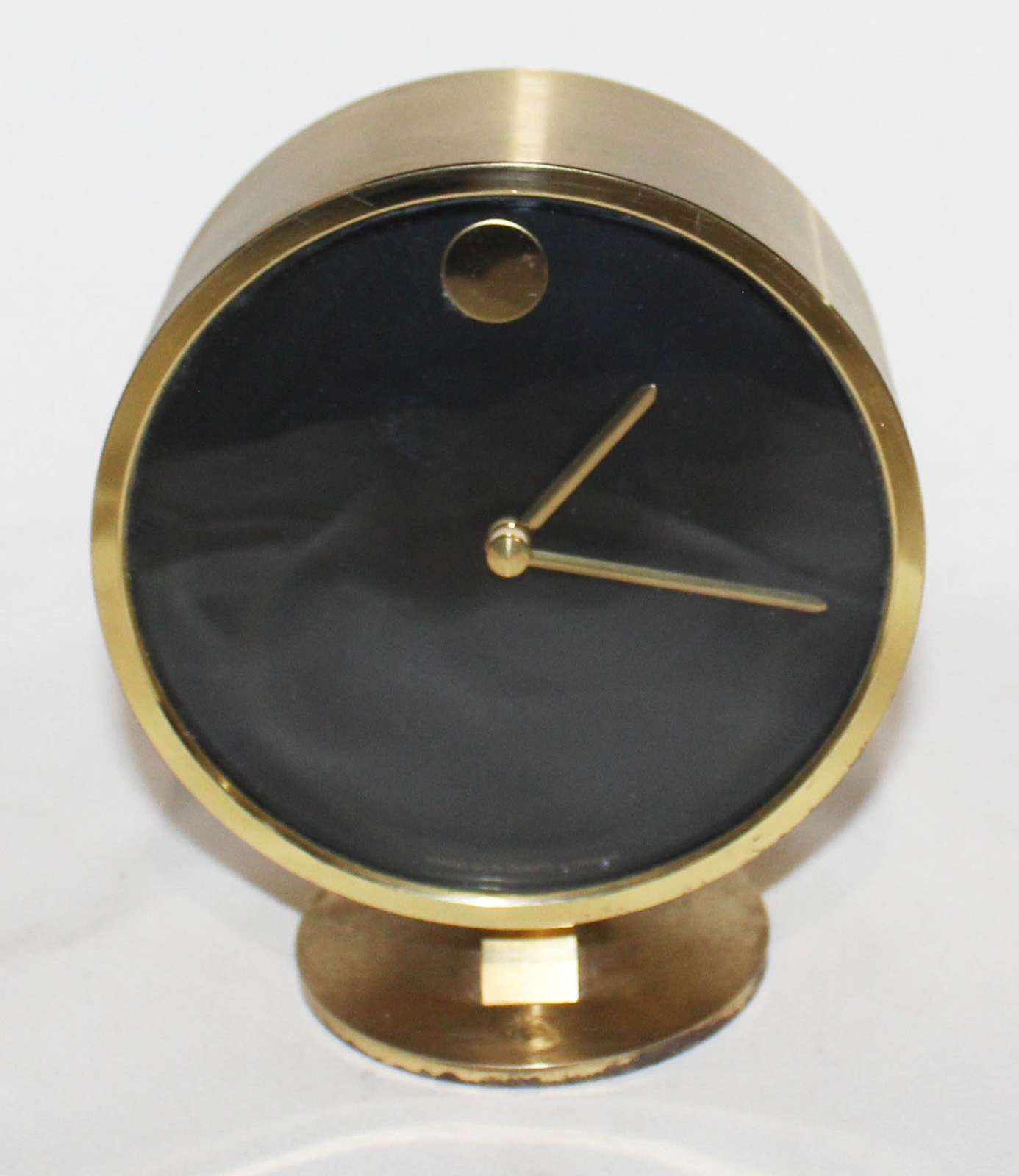 Movado Museum Style Brass Desk Clock - Made in Germany - Working