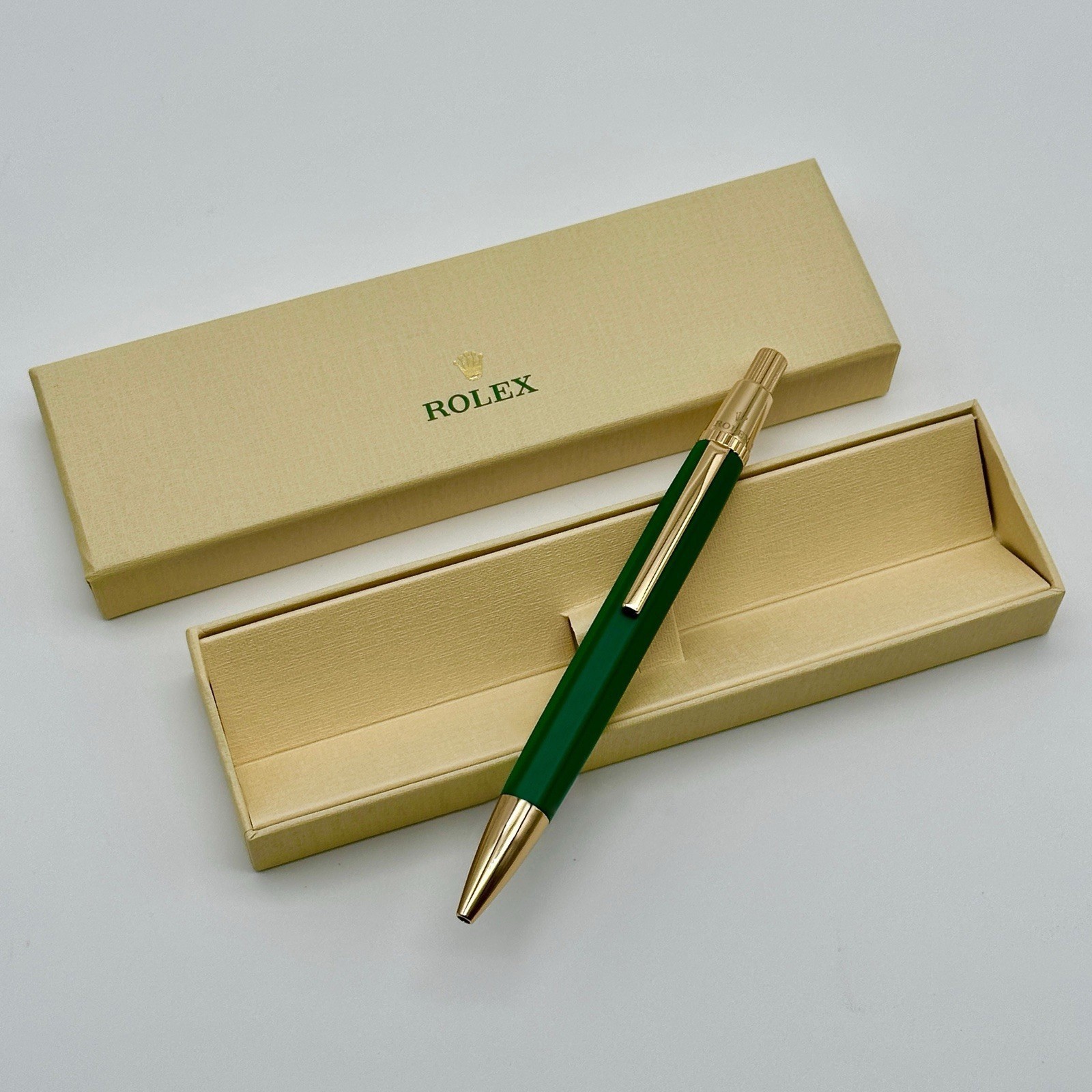 Rolex Emerald Executive Gold Hex Ballpoint Pen AD VIP Gift