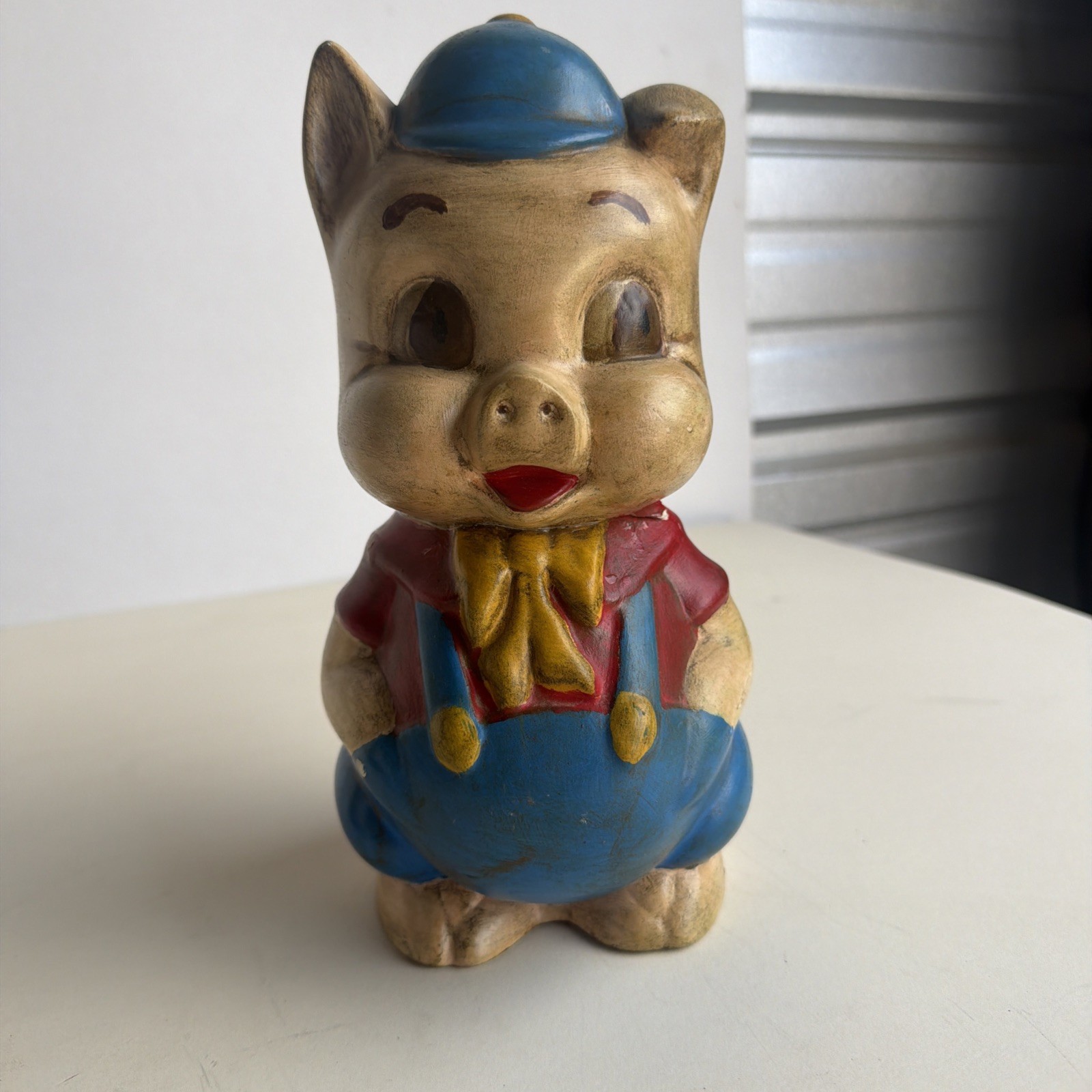 Vintage Ceramic Porky Pig Piggy Bank Handpainted 6 in Collectible Kids Toy Bank
