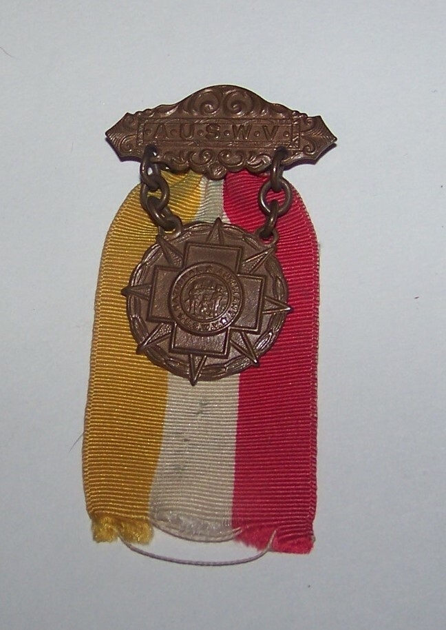 ANTIQUE SPANISH AMERICAN WAR AUXILIARY MEDAL BADGE AUSWV ANTIQUE SPANISH AMERICAN WAR AUXILIARY MEDAL BADGE AUSWV