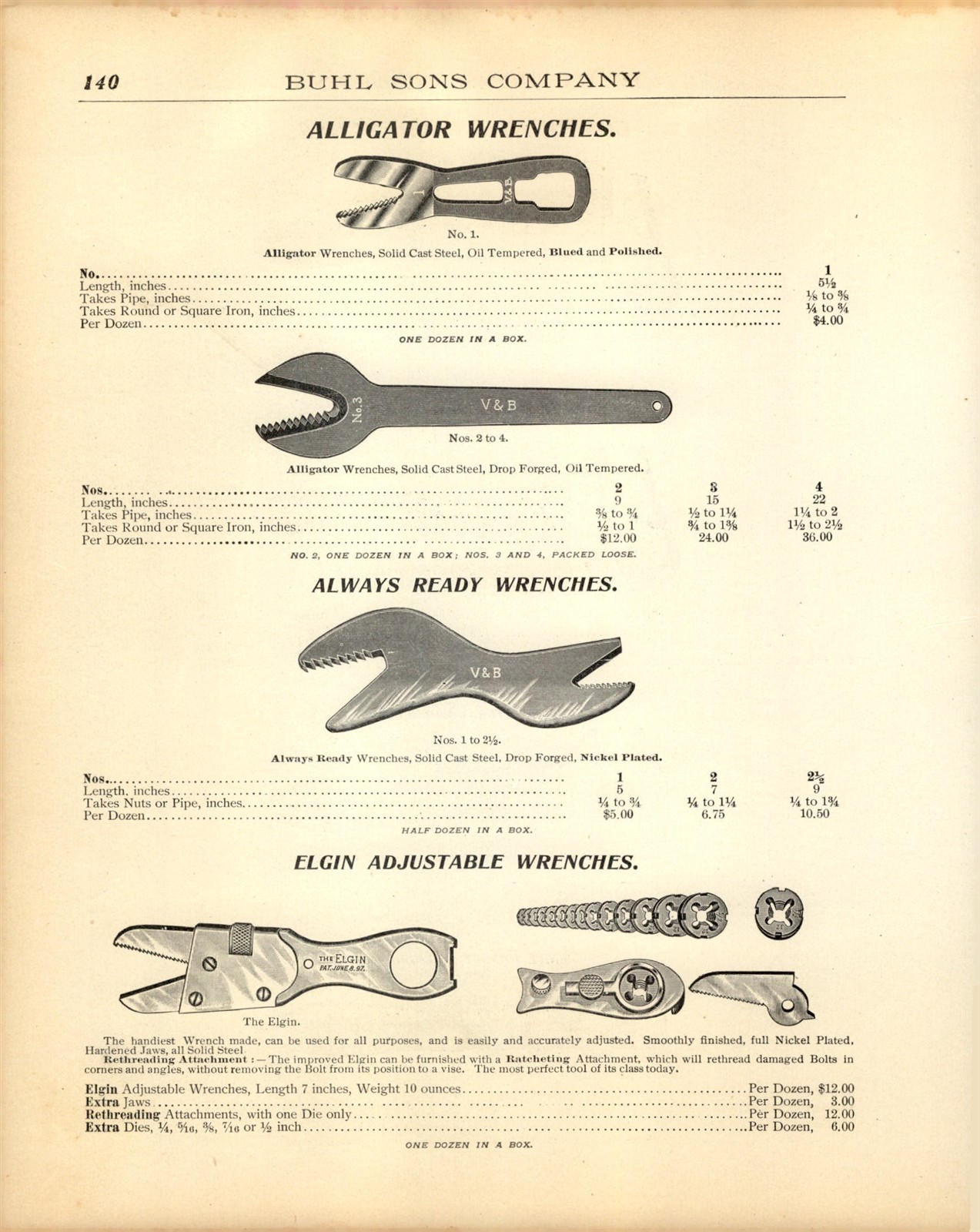 1907 PAPER AD 4 PG Ornate Unusual Stillson Trimo Bemis & Call Barnes Wrench 