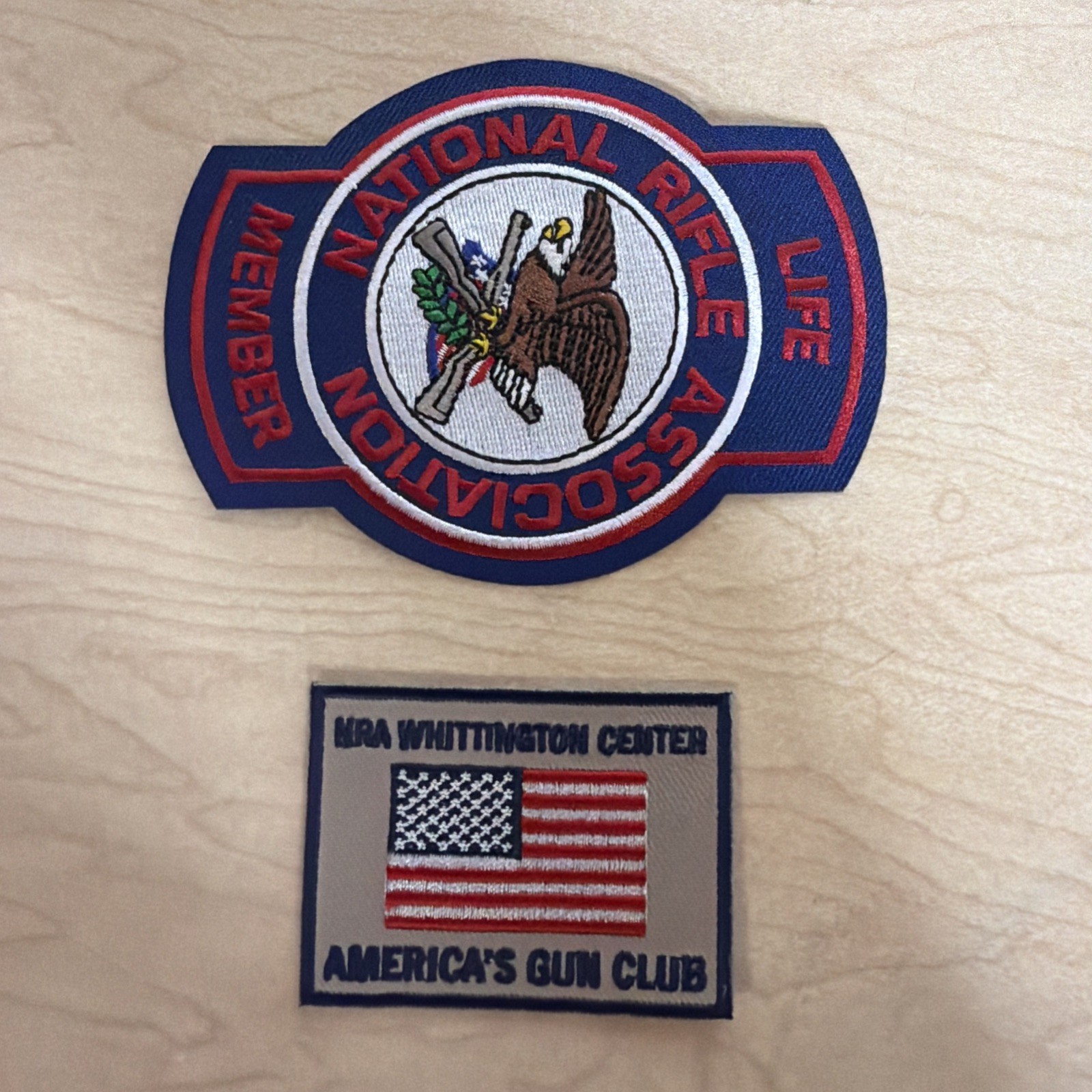 National Rifle Association Life Member Patch And NRA Whittington Center Patch