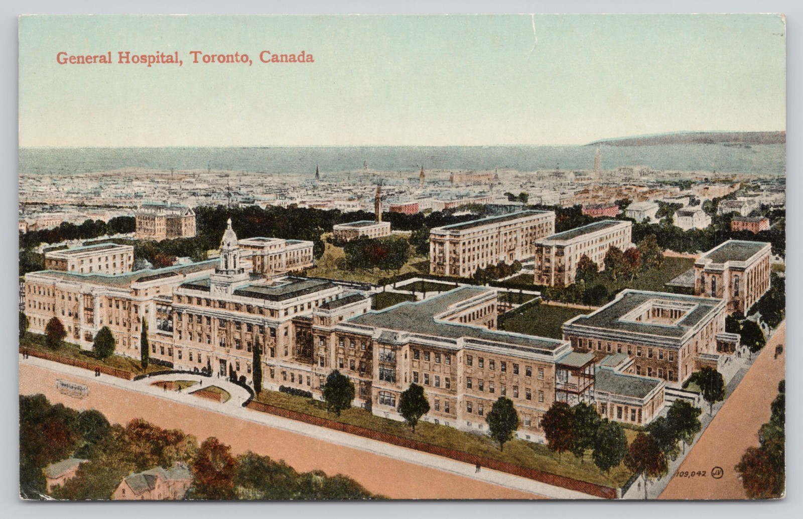 Aerial View General Hospital Toronto Ontario Canada Postcard
