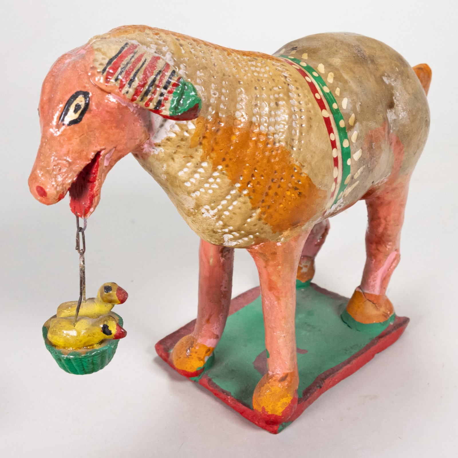 Vintage Julian Acero/Candelario Medrano attr. Mexican Folk Pottery Dog w/ Ducks