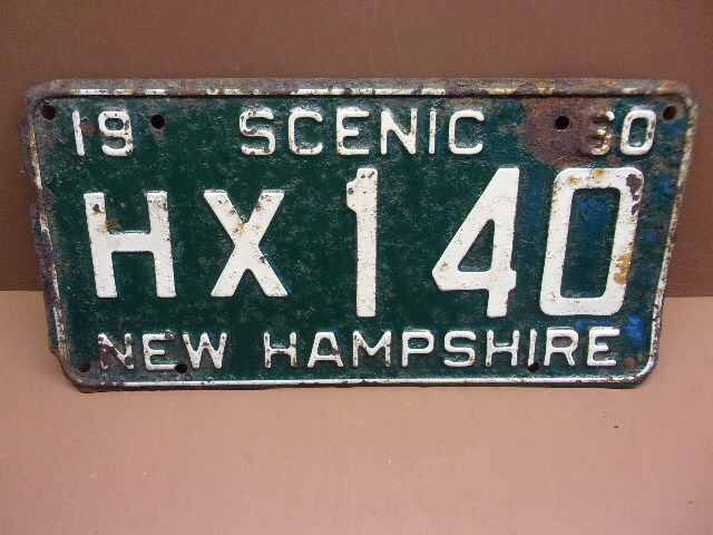 1960 NEW HAMPSHIRE SINGLE LICENSE PLATE Tag # HX140 Rusty & Crusty Mancave LQQK